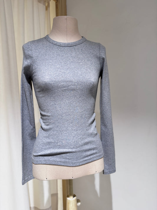 W Organic Rib LS T-Shirt COLORFUL STANDARD Grey