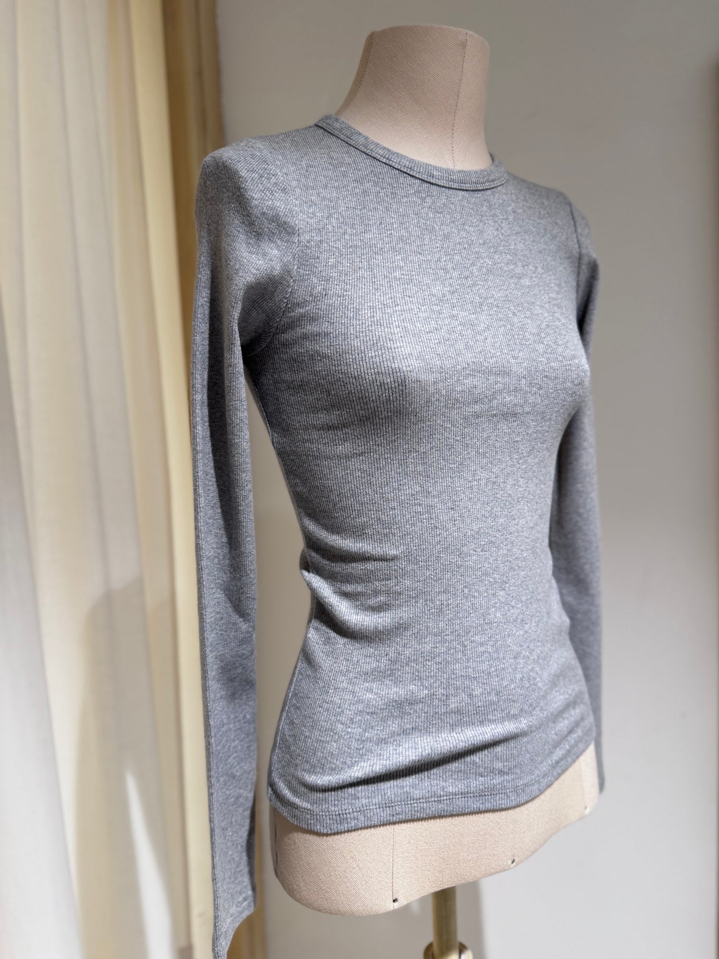 W Organic Rib LS T-Shirt COLORFUL STANDARD Grey