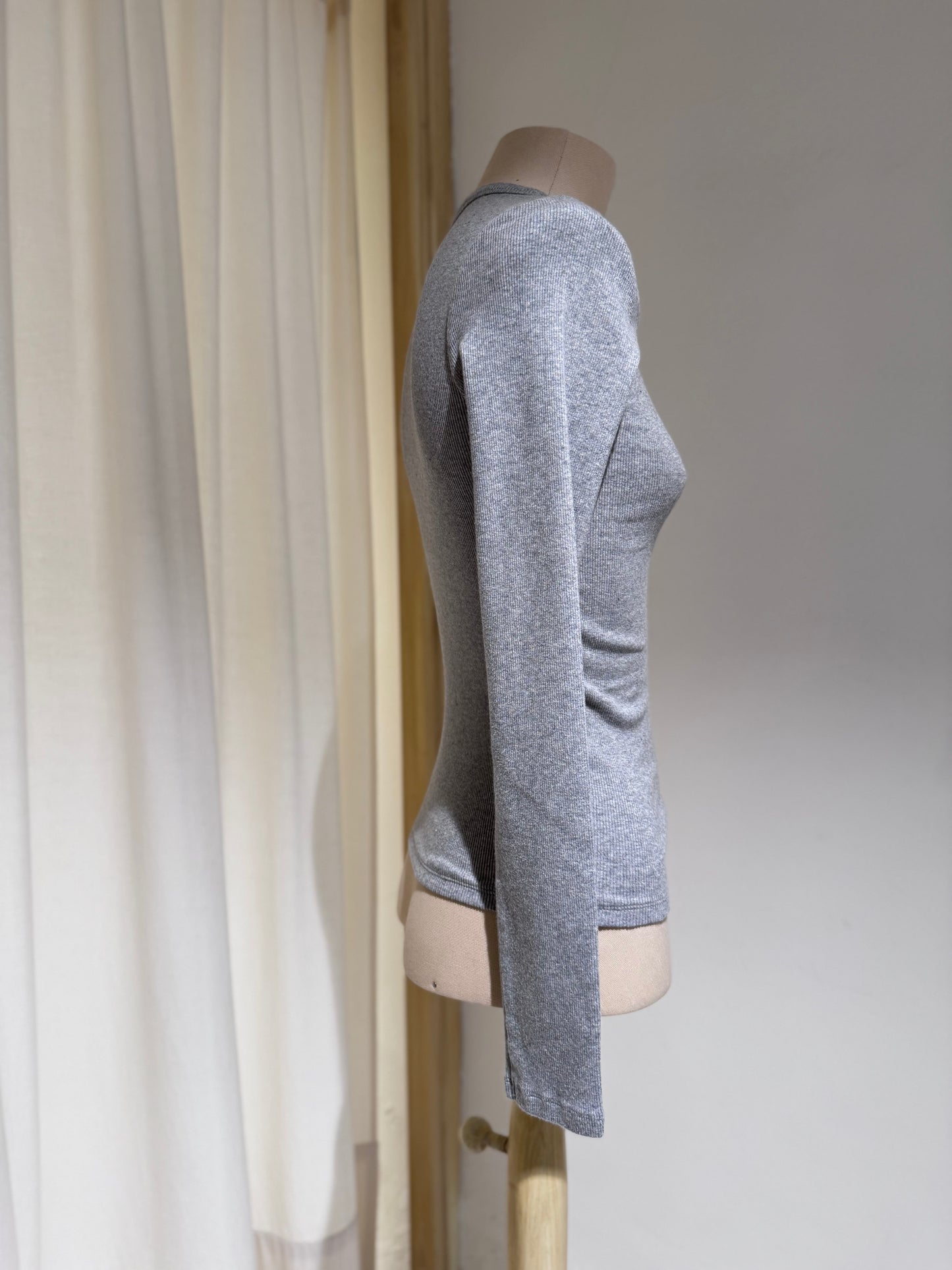 W Organic Rib LS T-Shirt COLORFUL STANDARD Grey