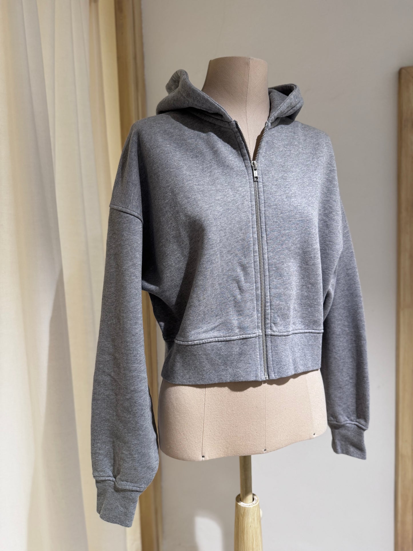 W Organic Crop Zip Hood - COLORFUL STANDARD Heather Grey