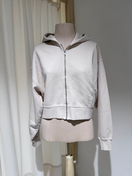 W Organic Crop Zip Hood - COLORFUL STANDARD Ivory