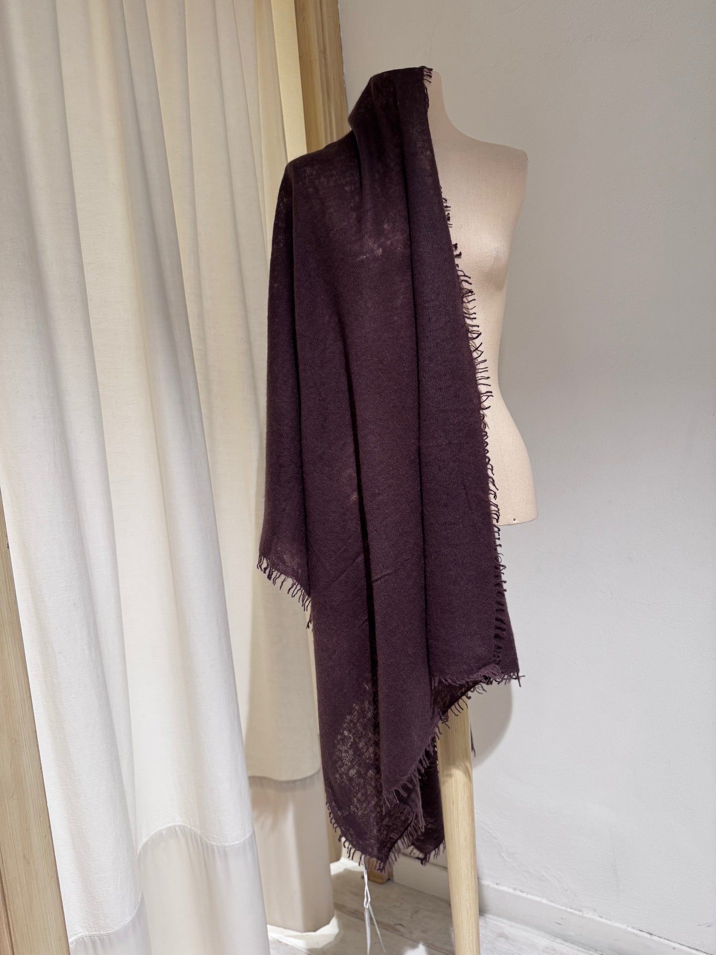W Pure Cashmere Scarf - MOULETA - Brown