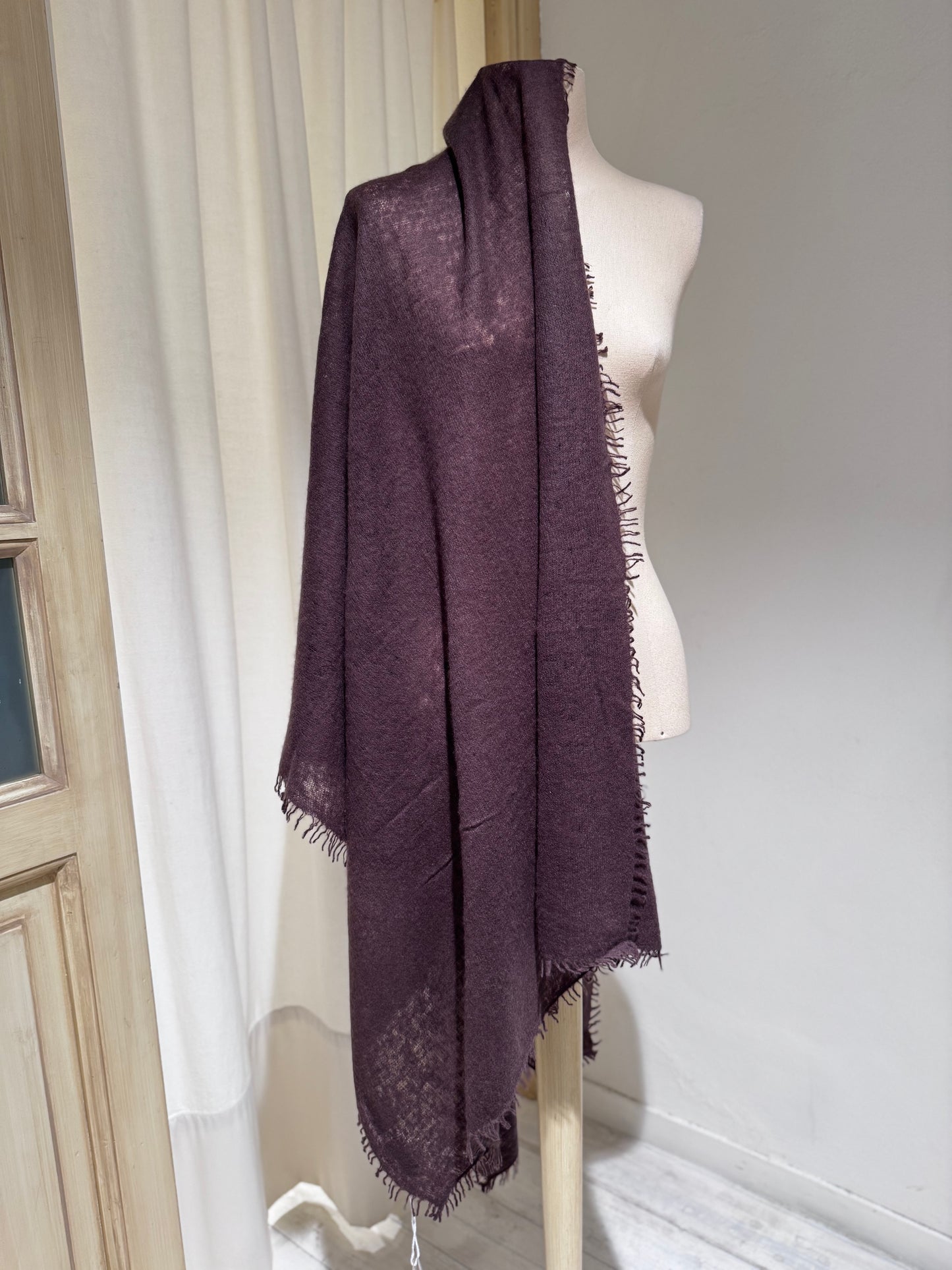 W Pure Cashmere Scarf - MOULETA - Brown