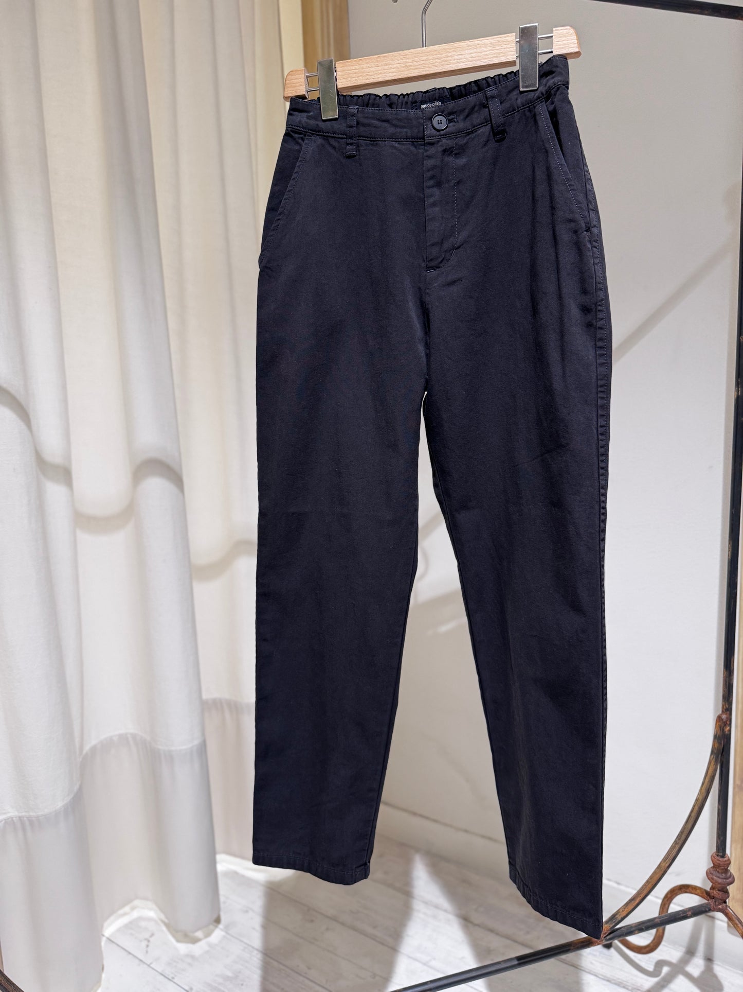 W Cotton Grosgrain Tapered Pant PAS DE CALAIS Dark Brown