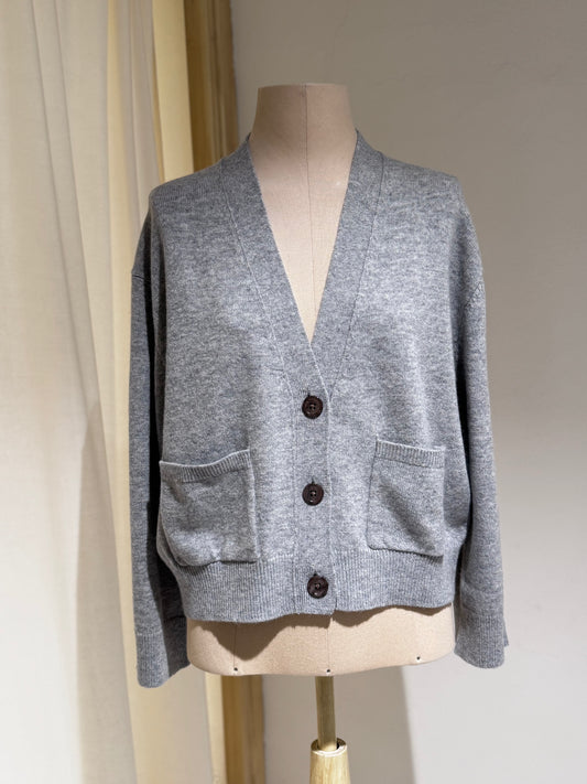W Knitwear Gakkin Boxy Cardigan BELLEROSE - Grey