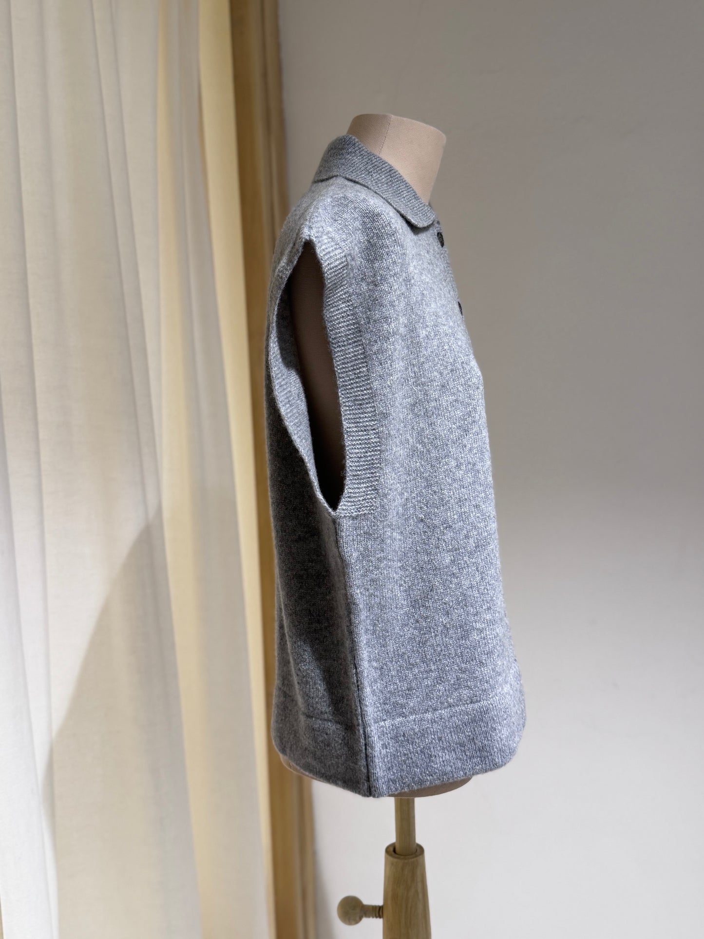 W Oversized Polo Collar - BELLEROSE - Heather Grey