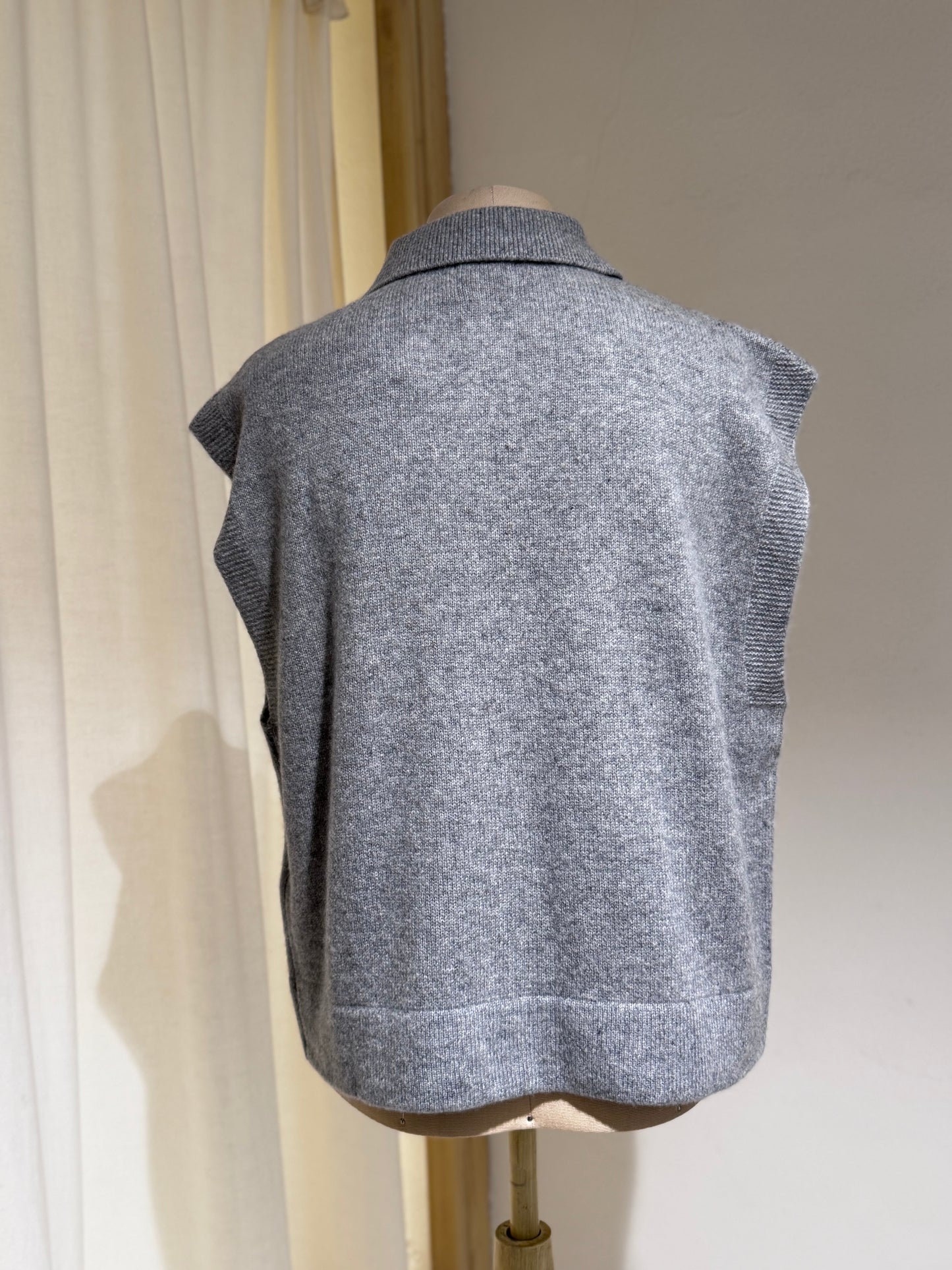 W Oversized Polo Collar - BELLEROSE - Heather Grey