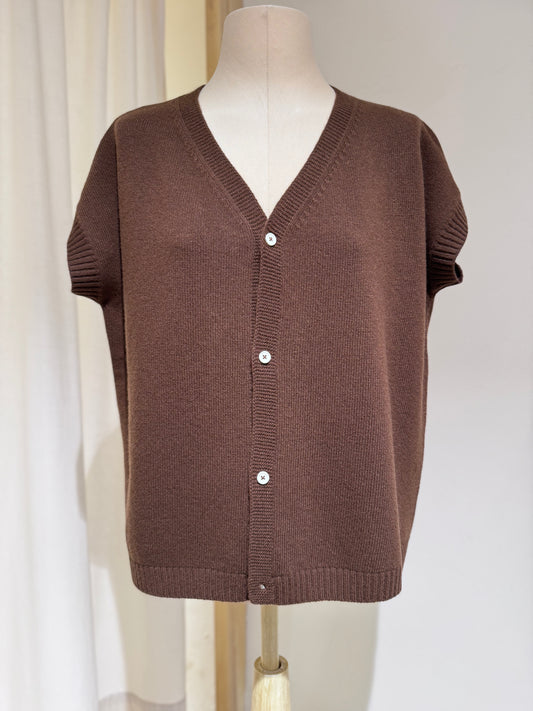 W Knitwear Gilet Over MA RY YA Brown