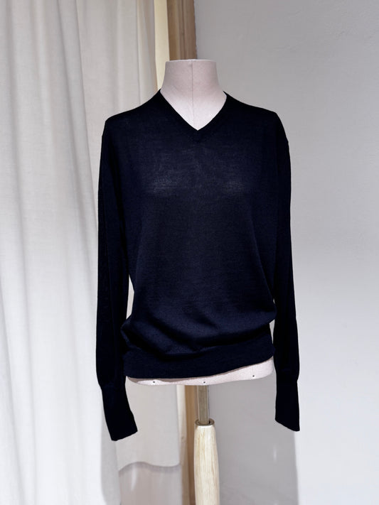 W Knitwear V Neck MA RY YA Black