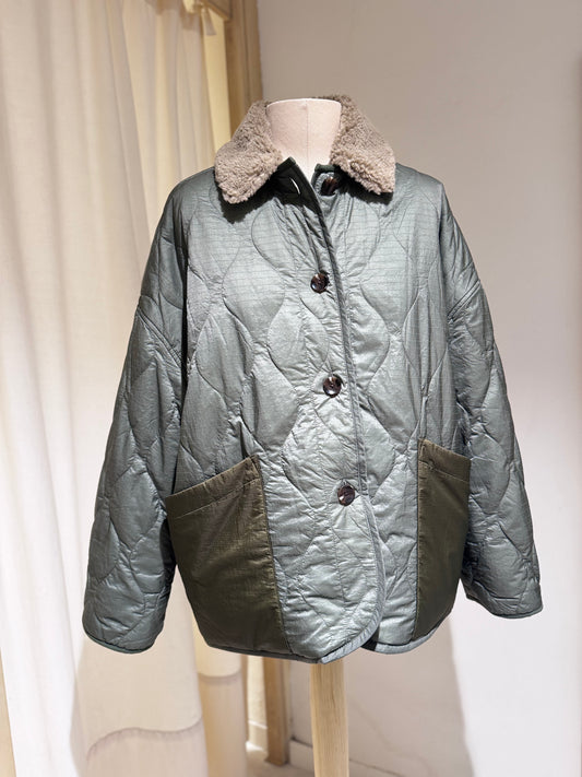 W Hampton teddy jacket - BELLEROSE - Mil Green