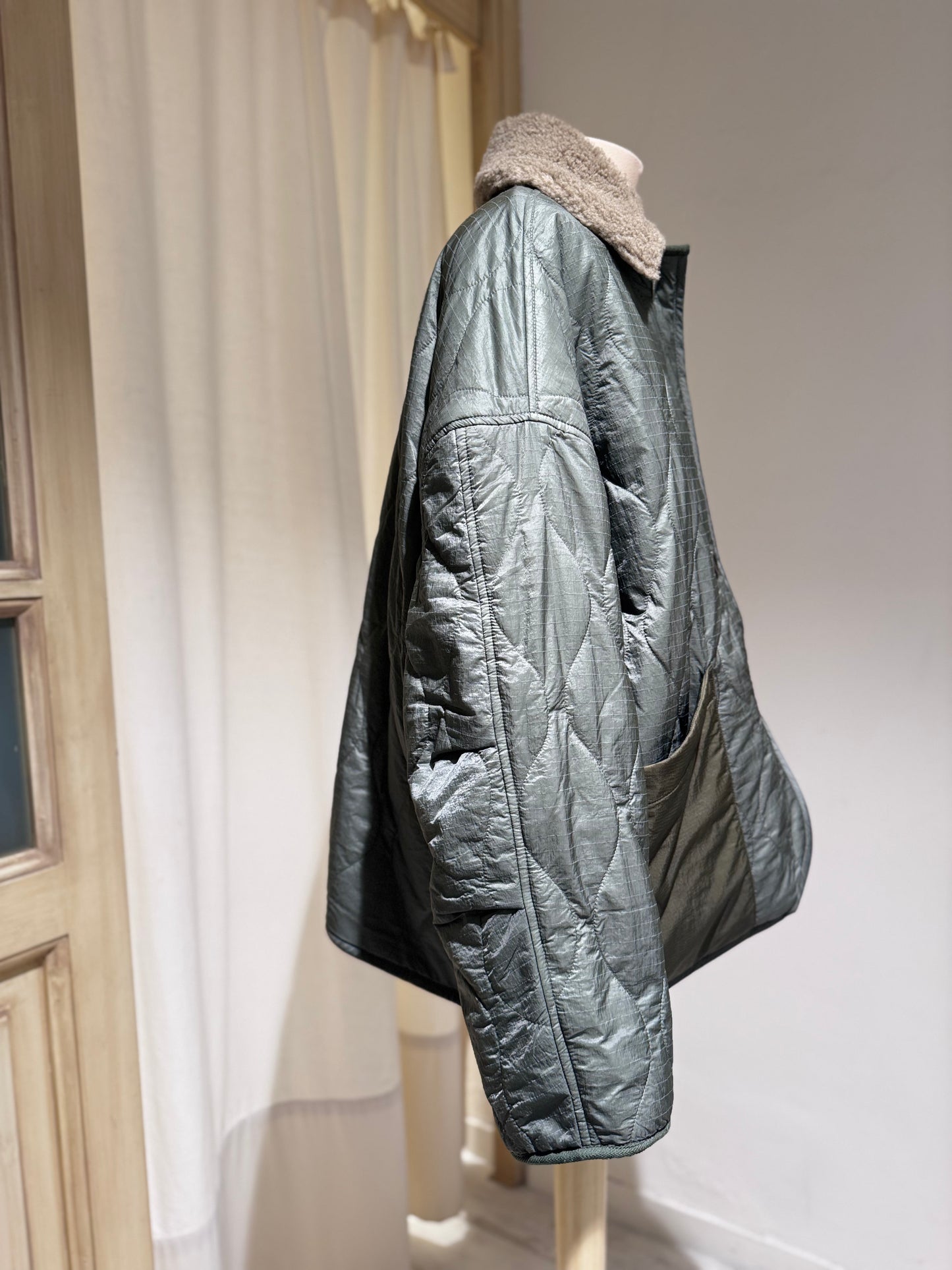 W Hampton teddy jacket - BELLEROSE - Mil Green