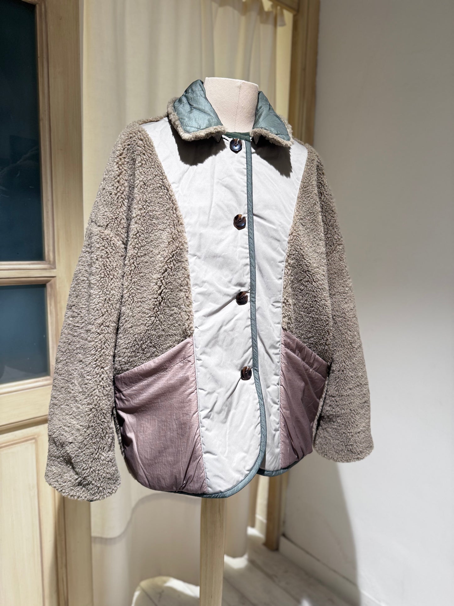 W Hampton teddy jacket - BELLEROSE - Mil Green