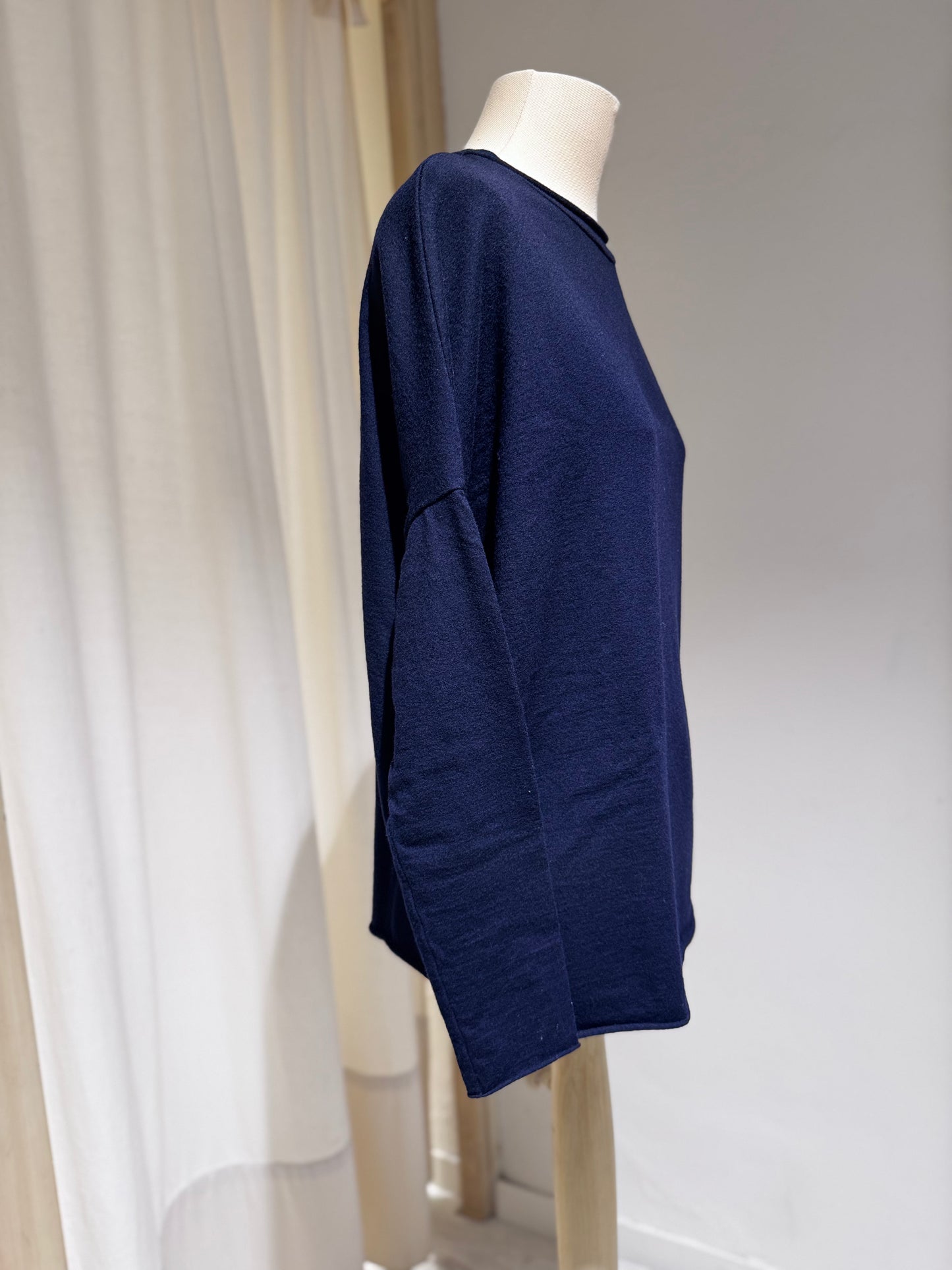 W BOXY CASHWOOL - LABO.ART - NAVY BLUE