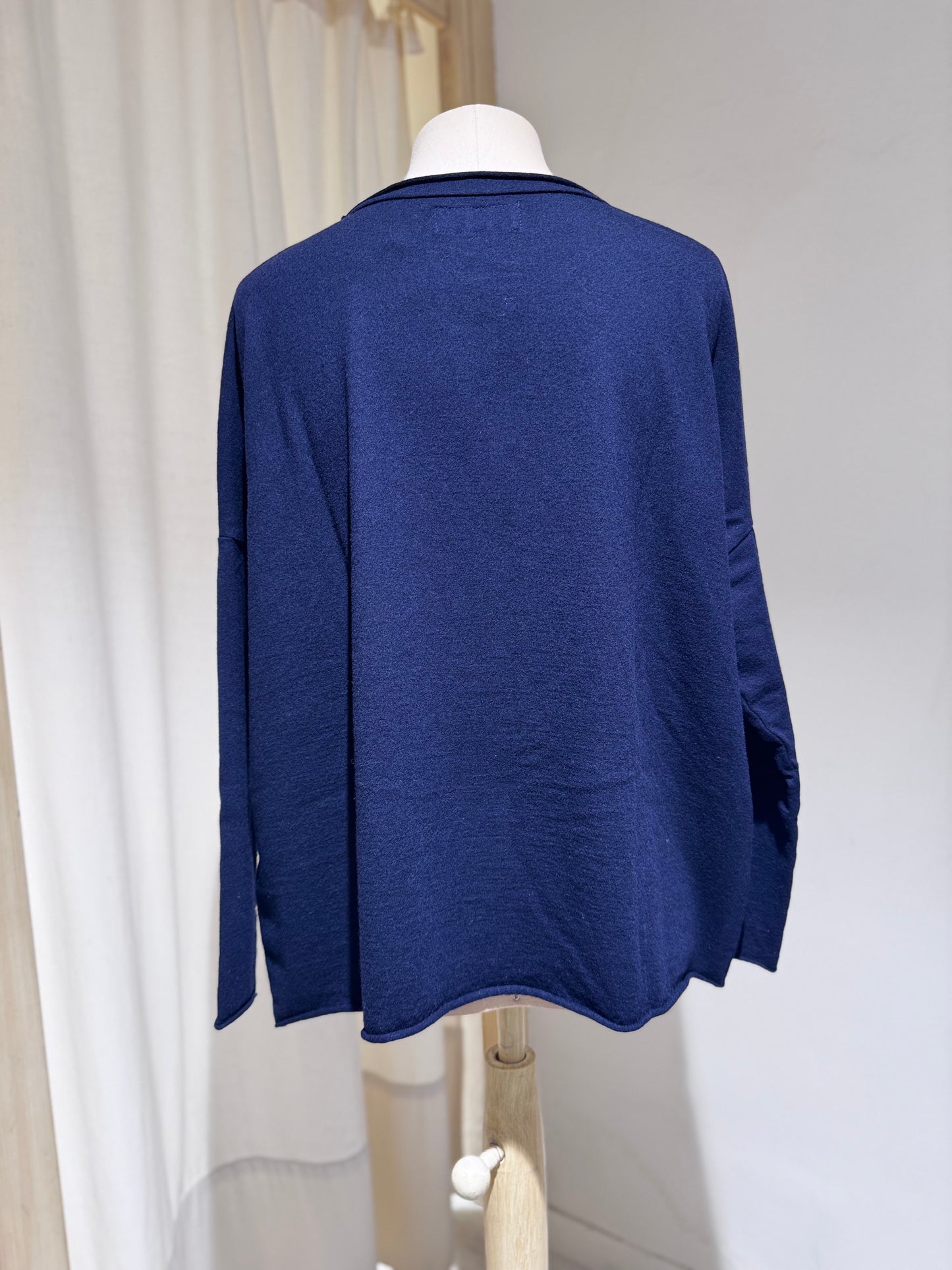 W BOXY CASHWOOL - LABO.ART - NAVY BLUE