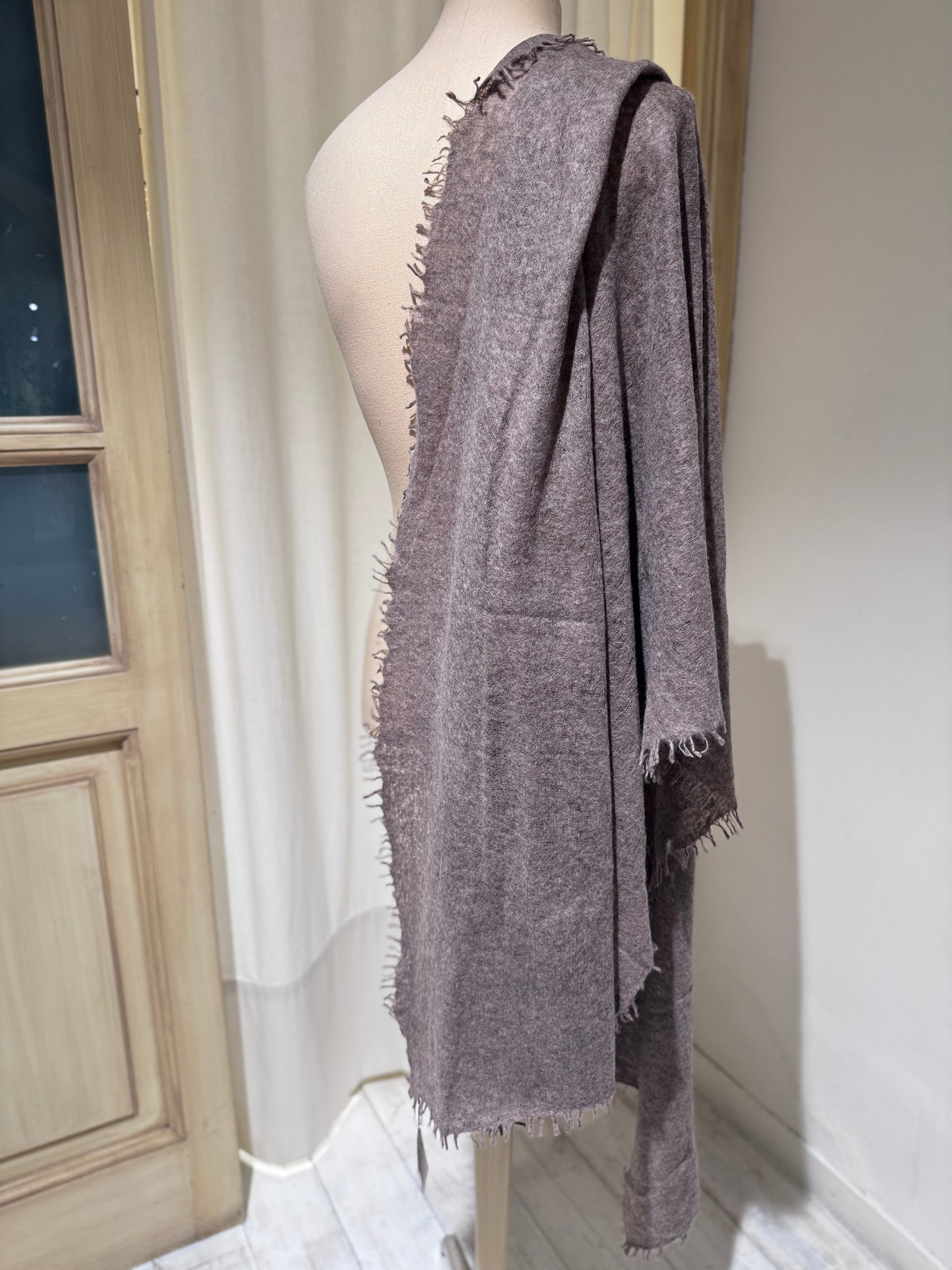 W Pure Cashmere Scarf - MOULETA - Natural