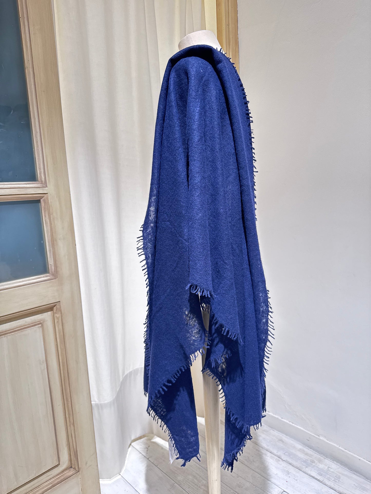 W Pure Cashmere Scarf - MOULETA - Navy Blue