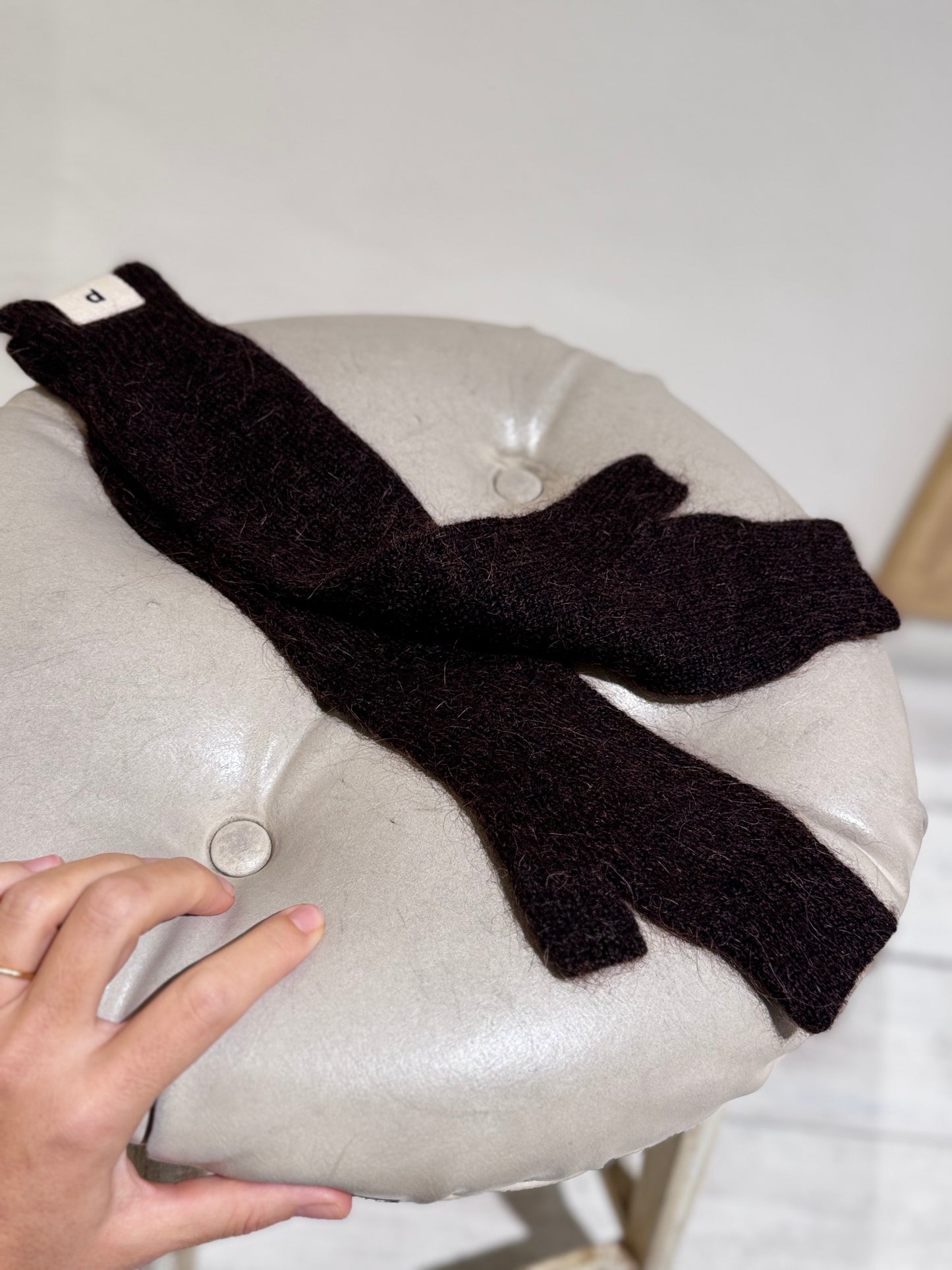 W NO FINGER GLOVES - PCNQ - DARK BROWN