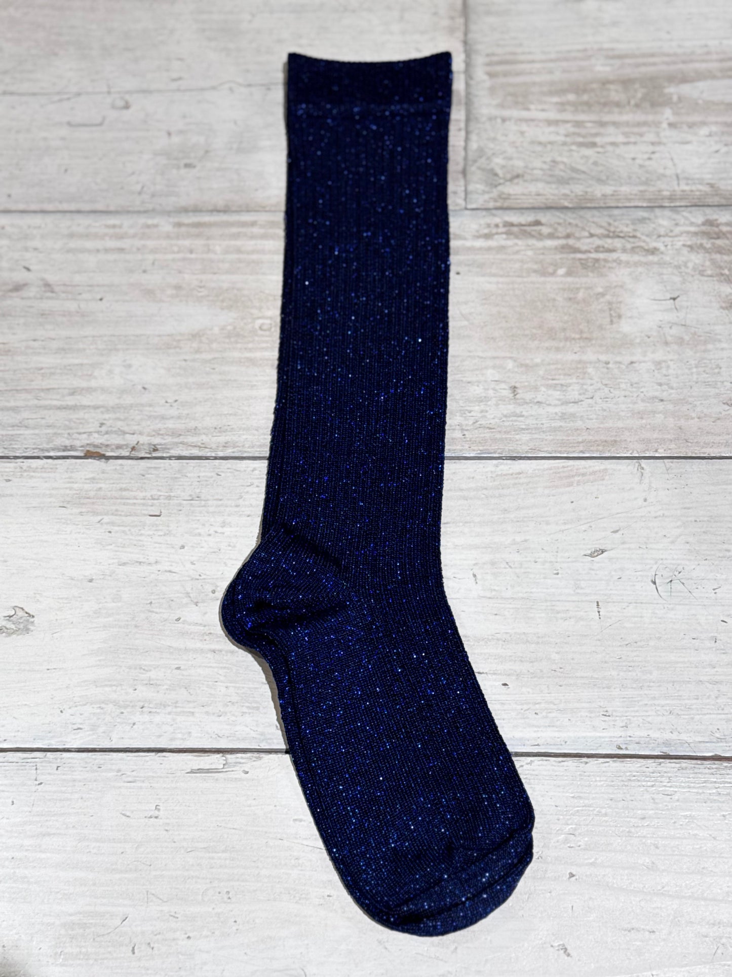 W BARIA SHINY KNEE - HIGH SOCKS - BELLEROSE - NAVY