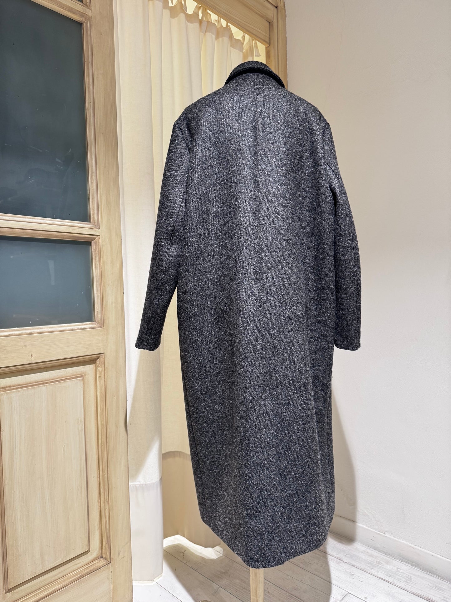 W COAT GERMAIN - SOEUR - GREY Cappotto lungo in lana grigio chiné