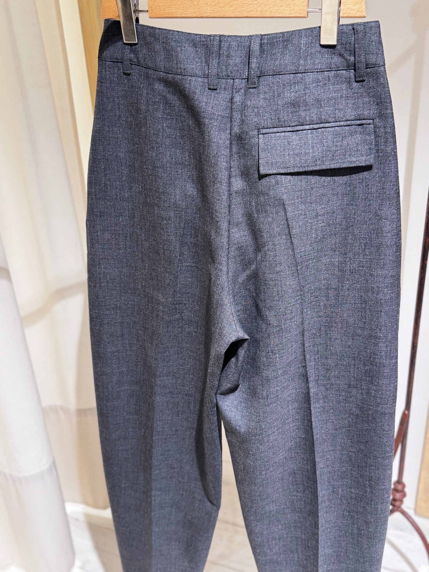 W Acuna Heritage Wool Pant - STUDIO NICHOLSON - Slate Melange