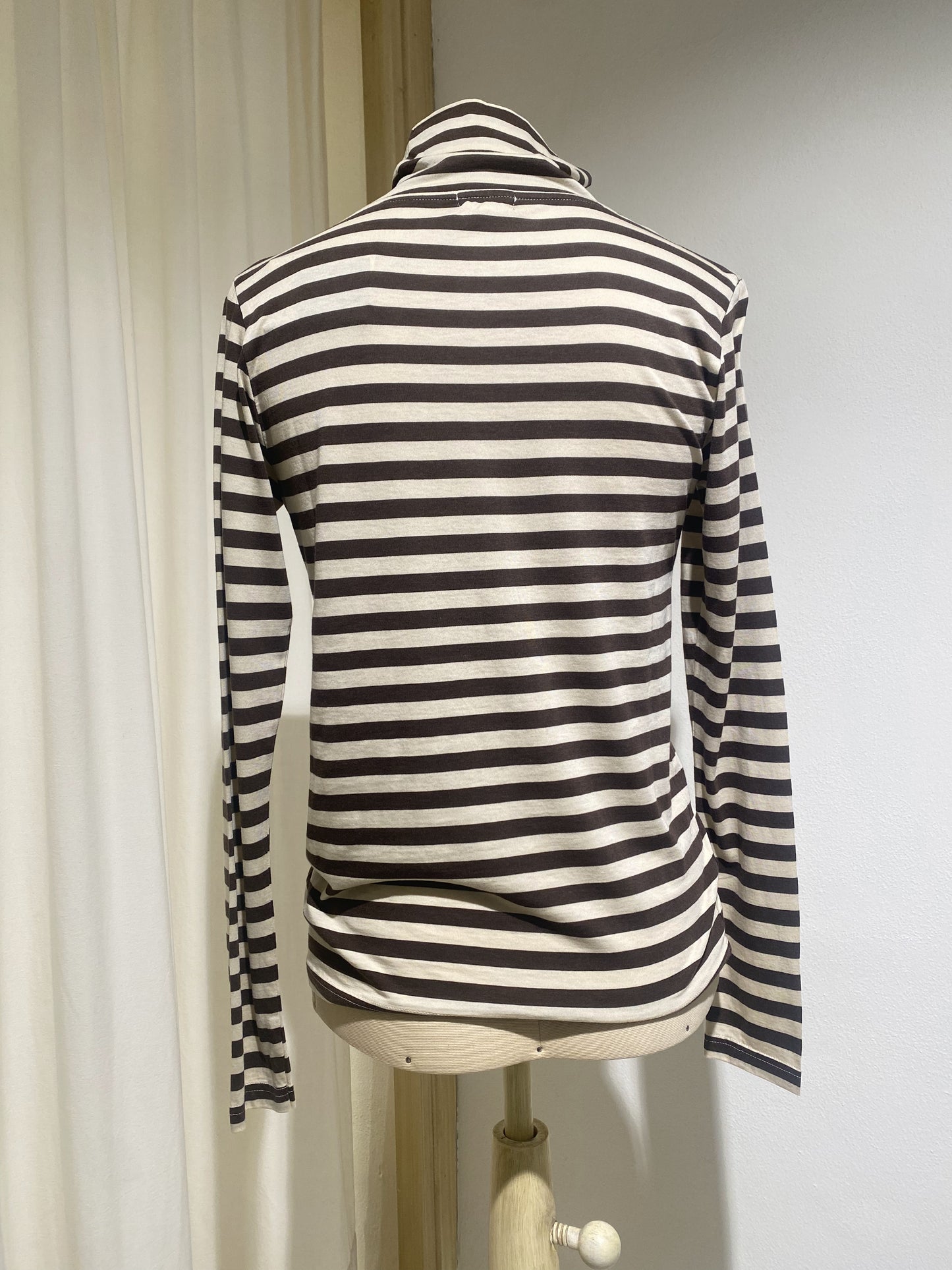 W TURTLE NECK SHIRT - DIEGA - STRIPES BROWN
