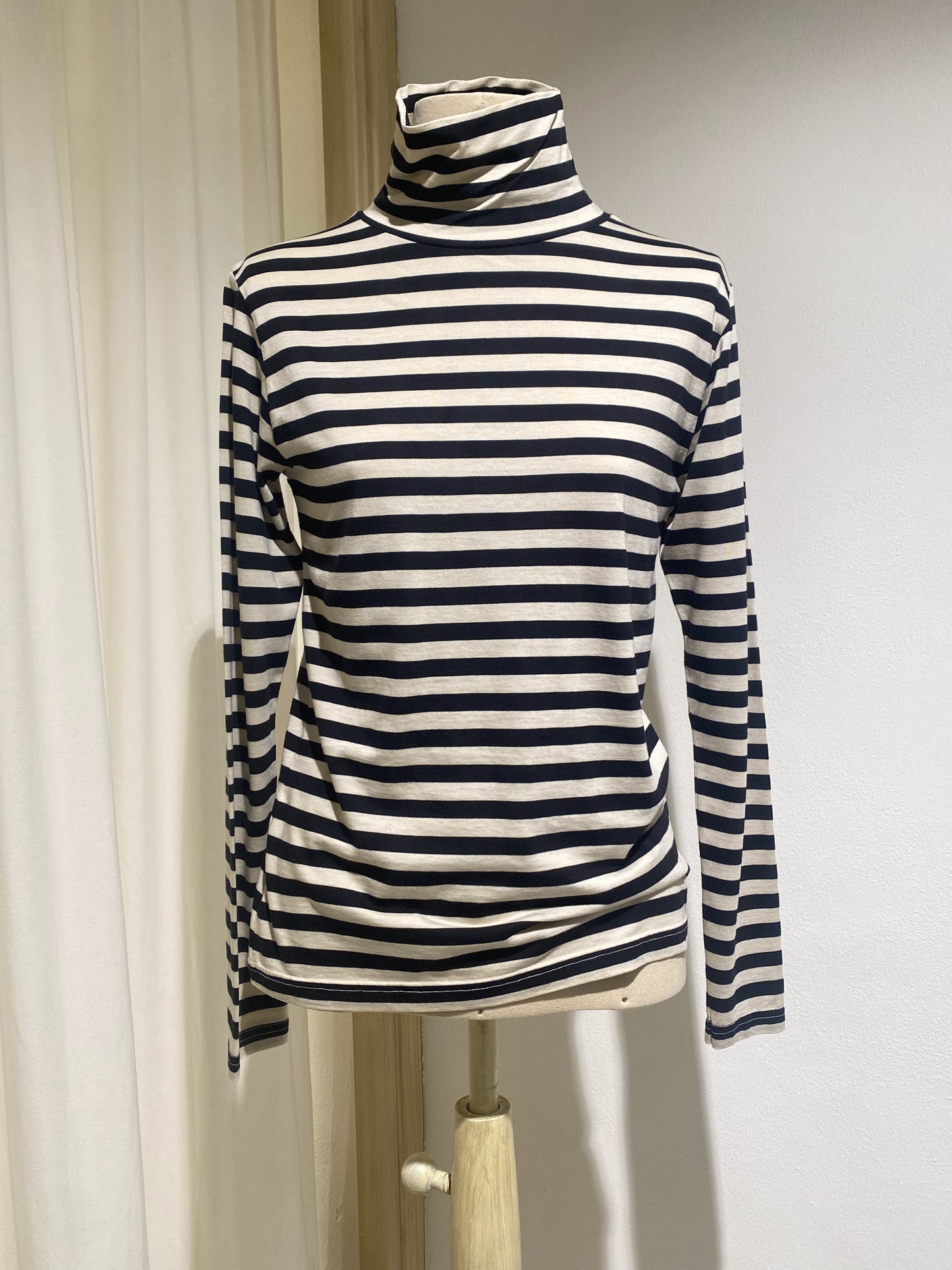 W TURTLE NECK SHIRT - DIEGA - STRIPES BLACK