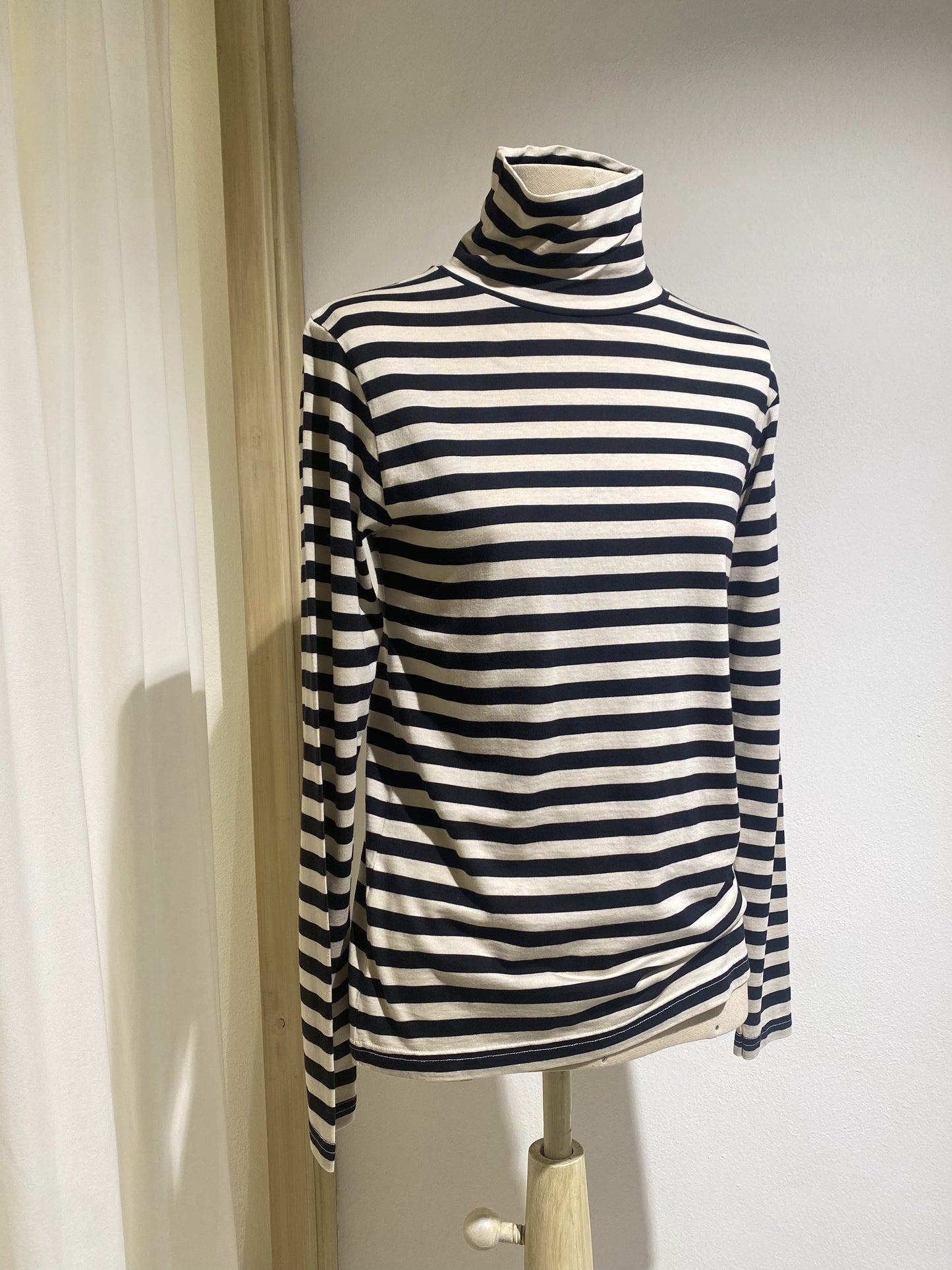 W TURTLE NECK SHIRT - DIEGA - STRIPES BLACK
