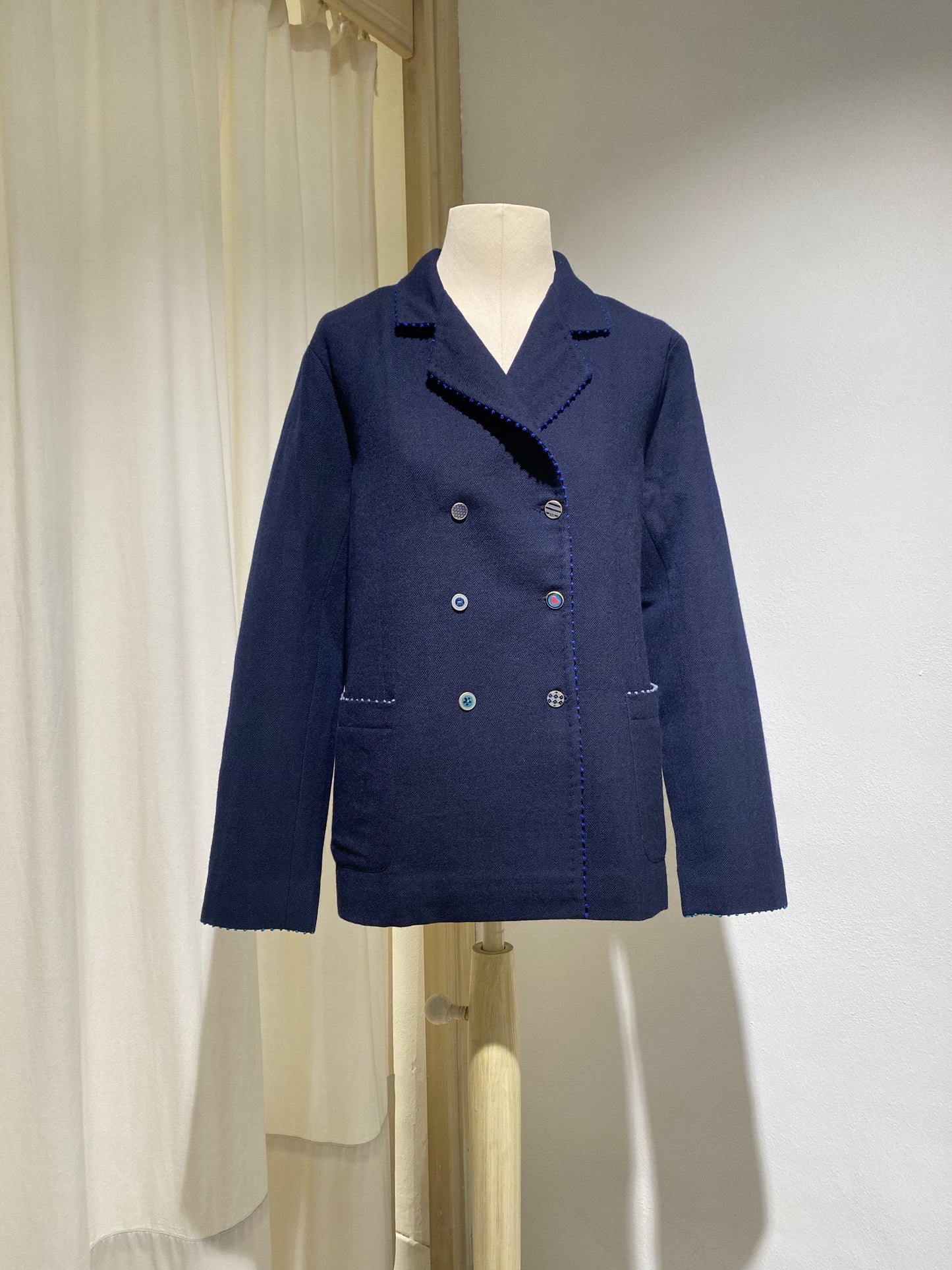 W BLAZER PÉRO DOUBLE CHEST NAVY BLUE