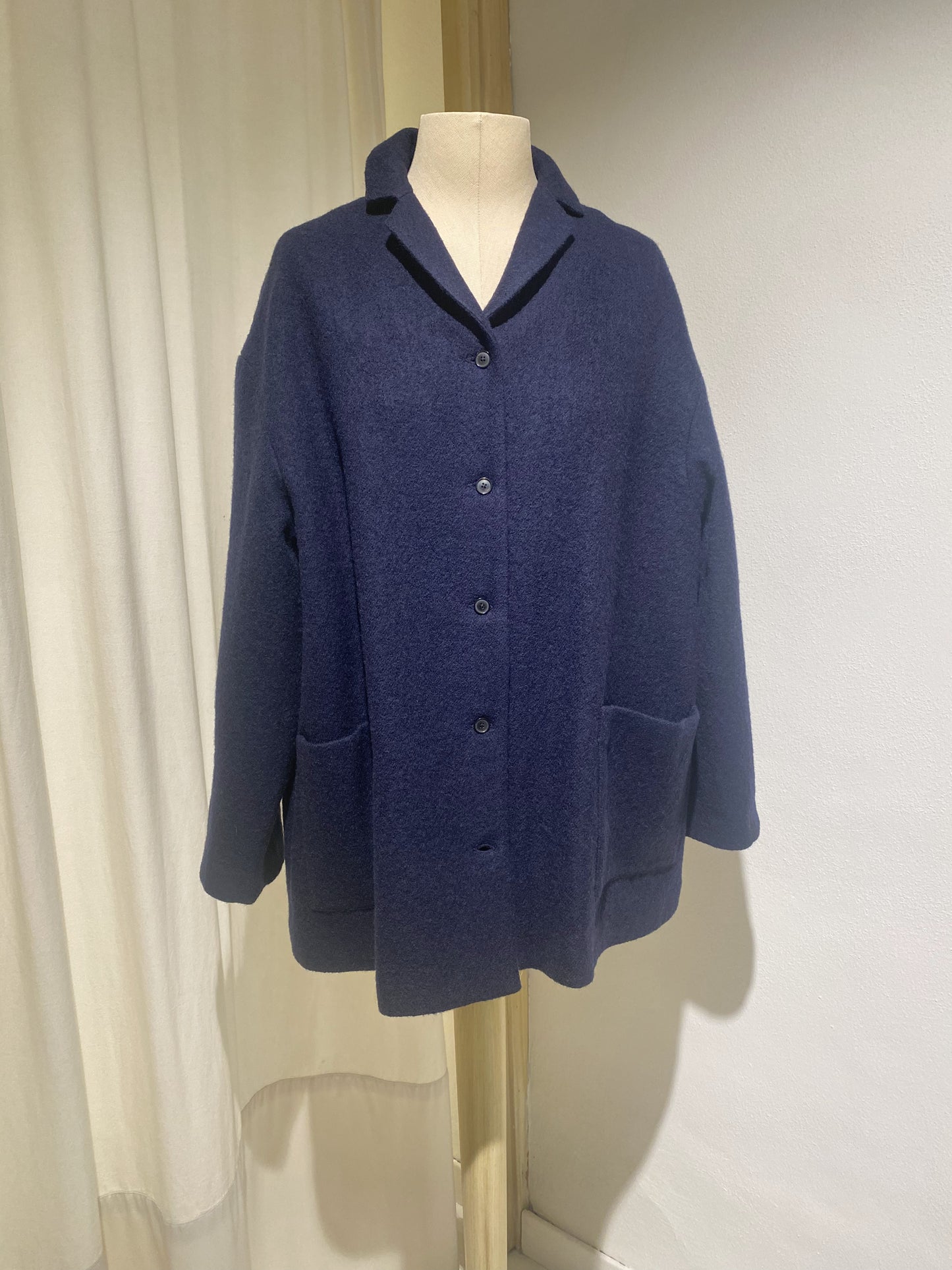 W JACKET PANNO APUNTOB NAVY BLUE