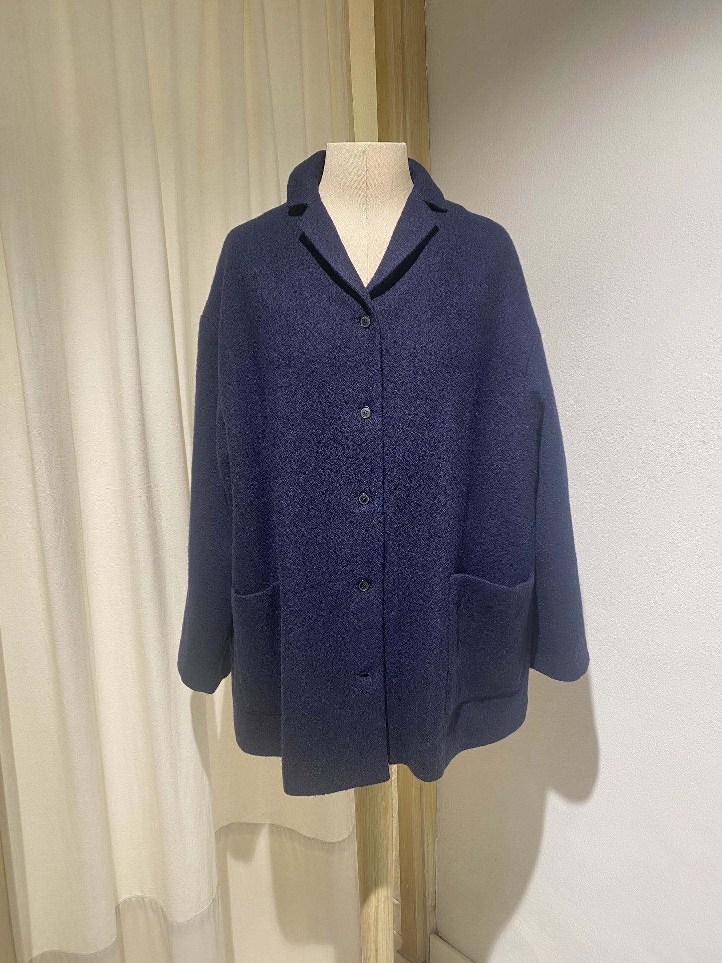 W JACKET PANNO APUNTOB NAVY BLUE