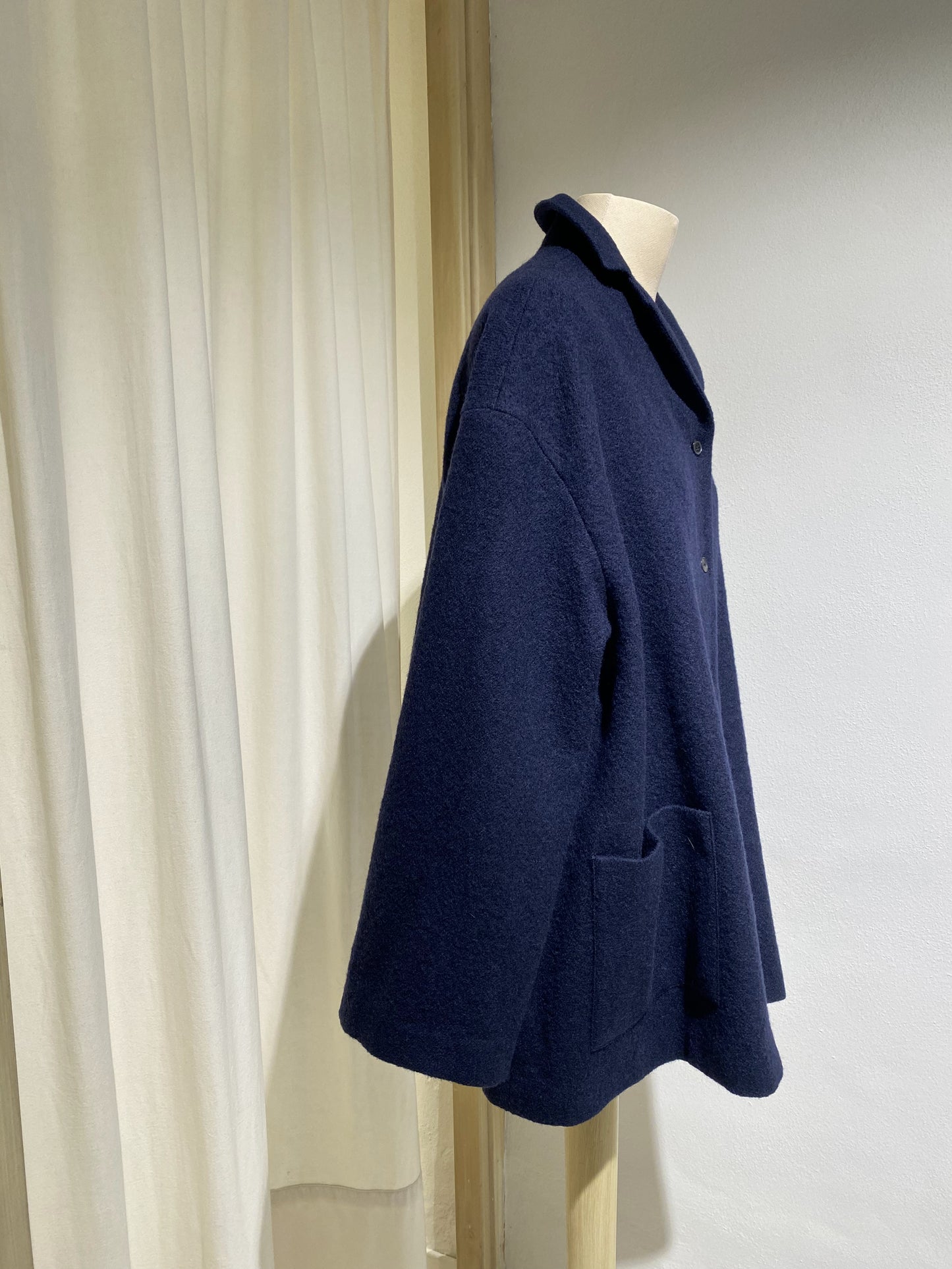 W JACKET PANNO APUNTOB NAVY BLUE