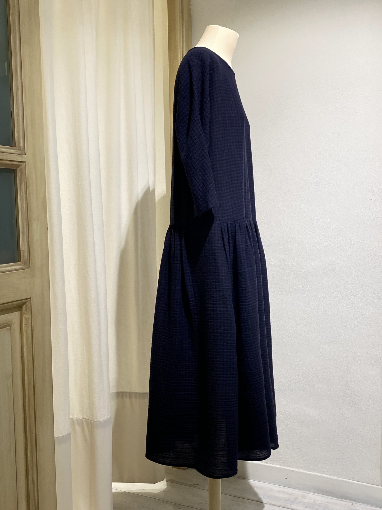 W DRESS LONG SLEEVE APUNTOB BLUE/BLACK