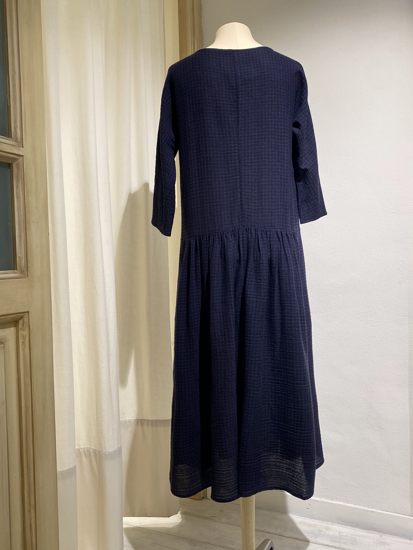 W DRESS LONG SLEEVE APUNTOB BLUE/BLACK