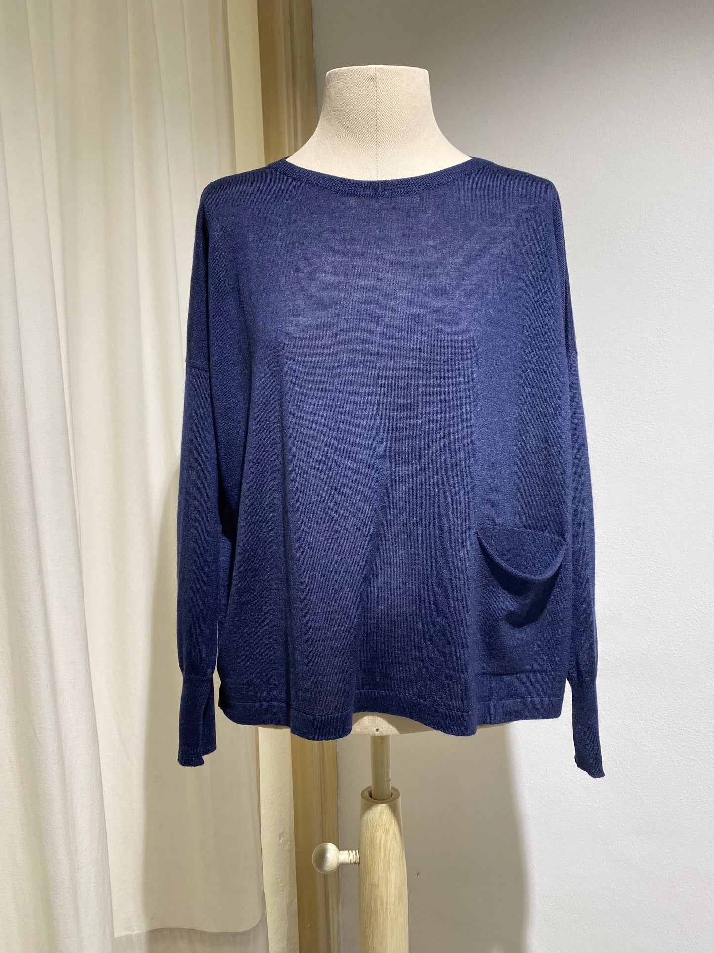 W KNITWEAR LONG SLEEVE MA RY YA NAVY BLUE