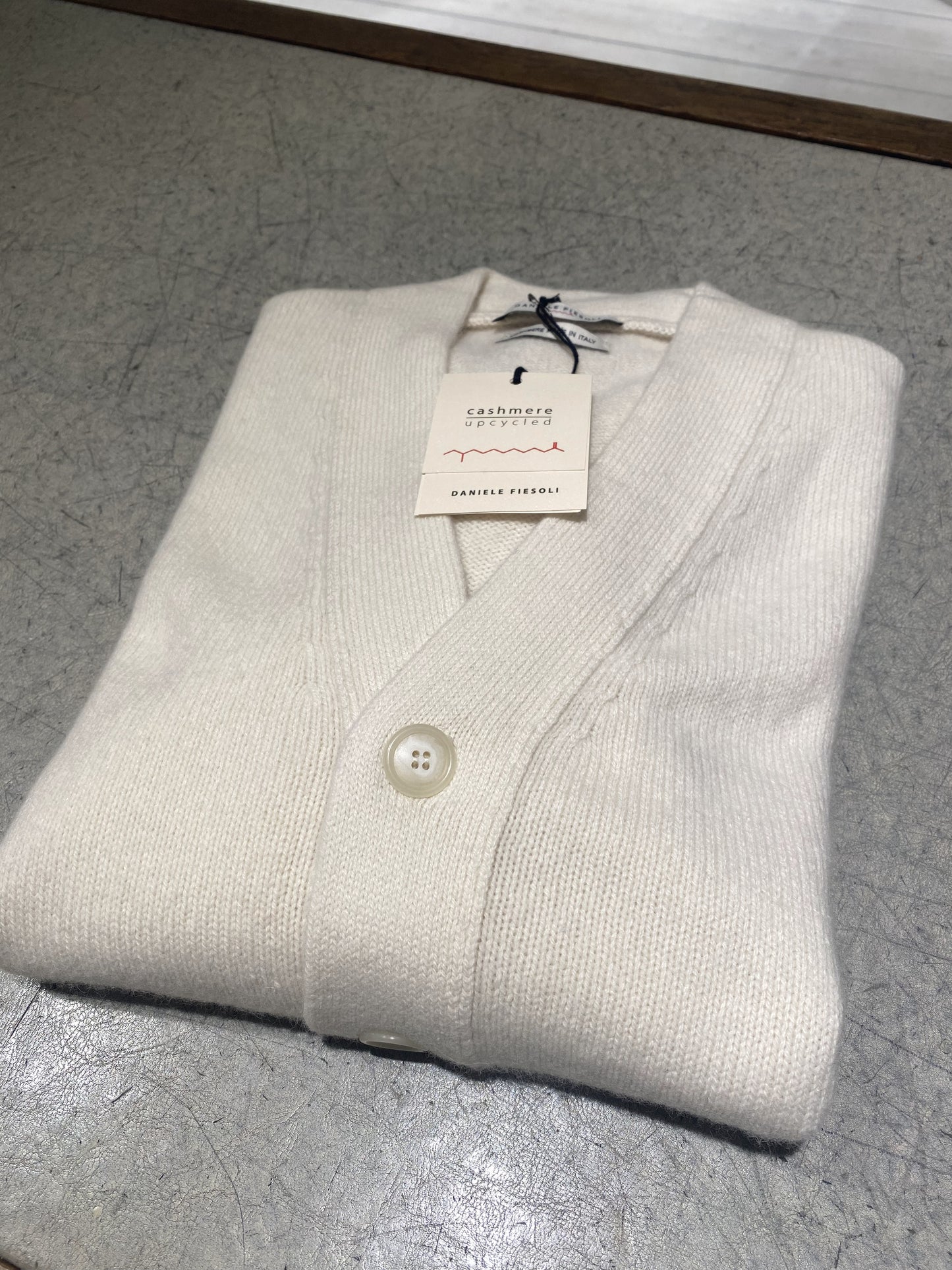 M CARDIGAN CASHMERE DANIELE FIESOLI MILK