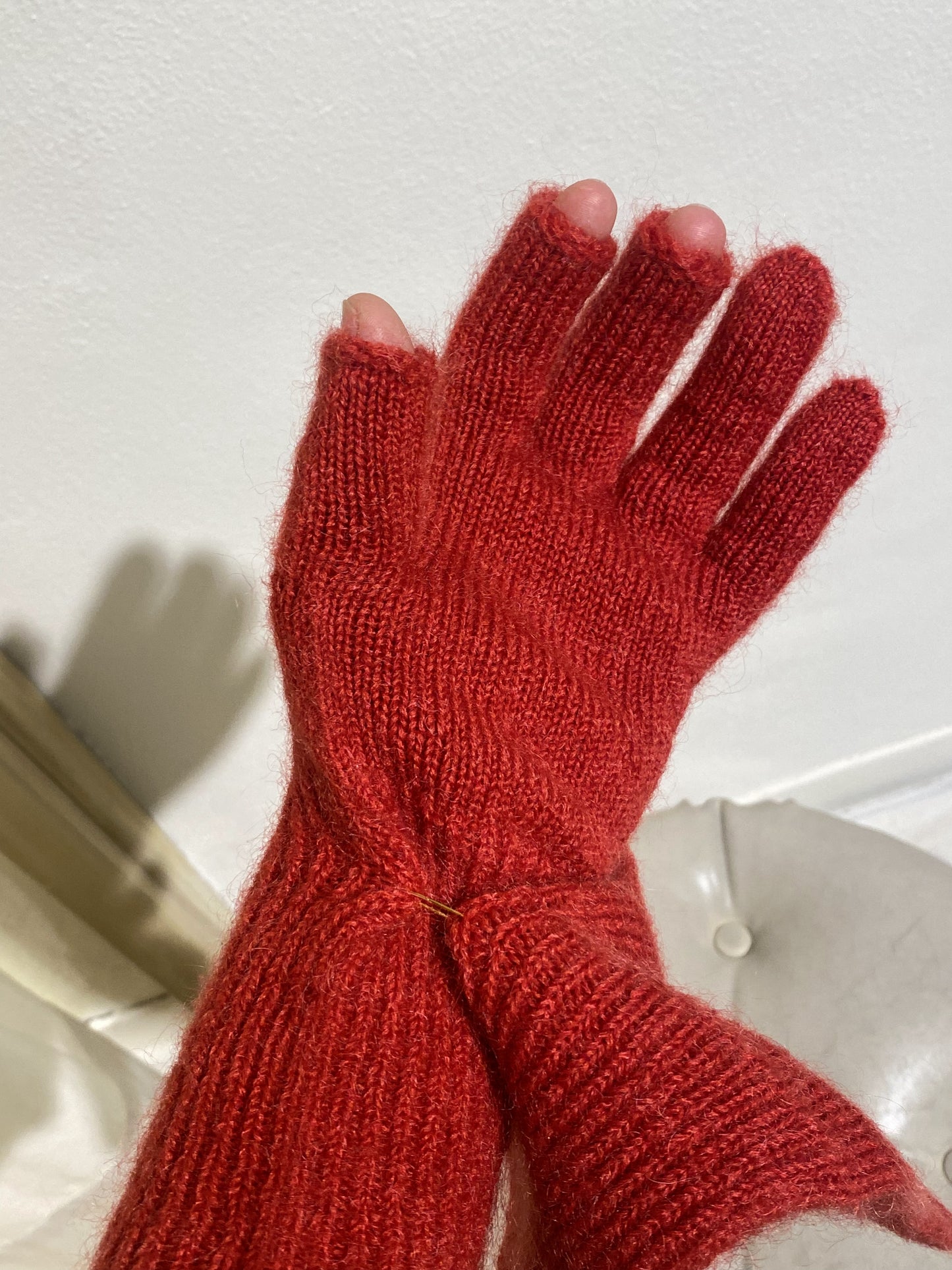 W GLOVES (3 OPEN FINGERS) PCNQ RED