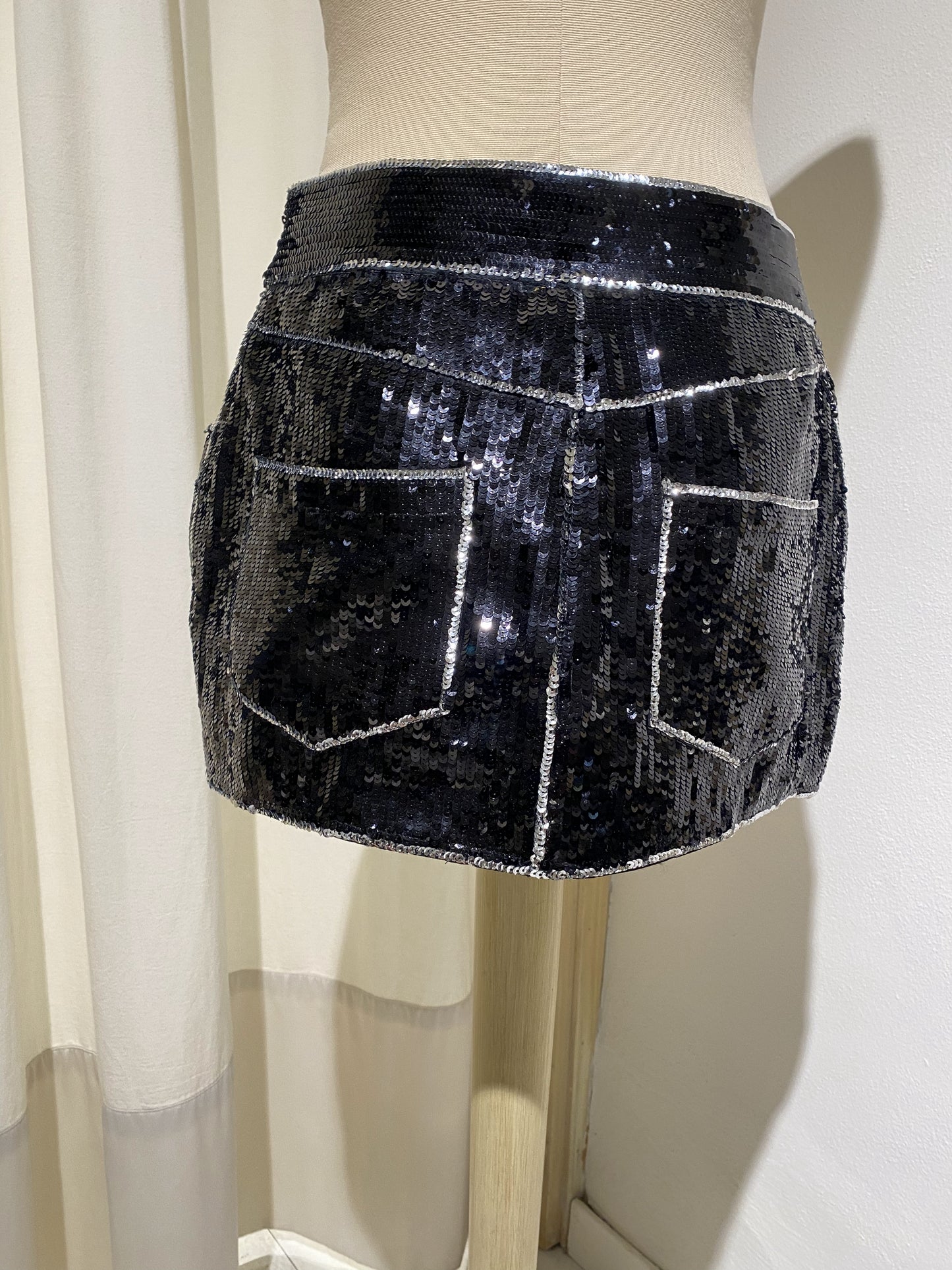 W MINI SKIRT FORTE FORTE PAILLETTES Black