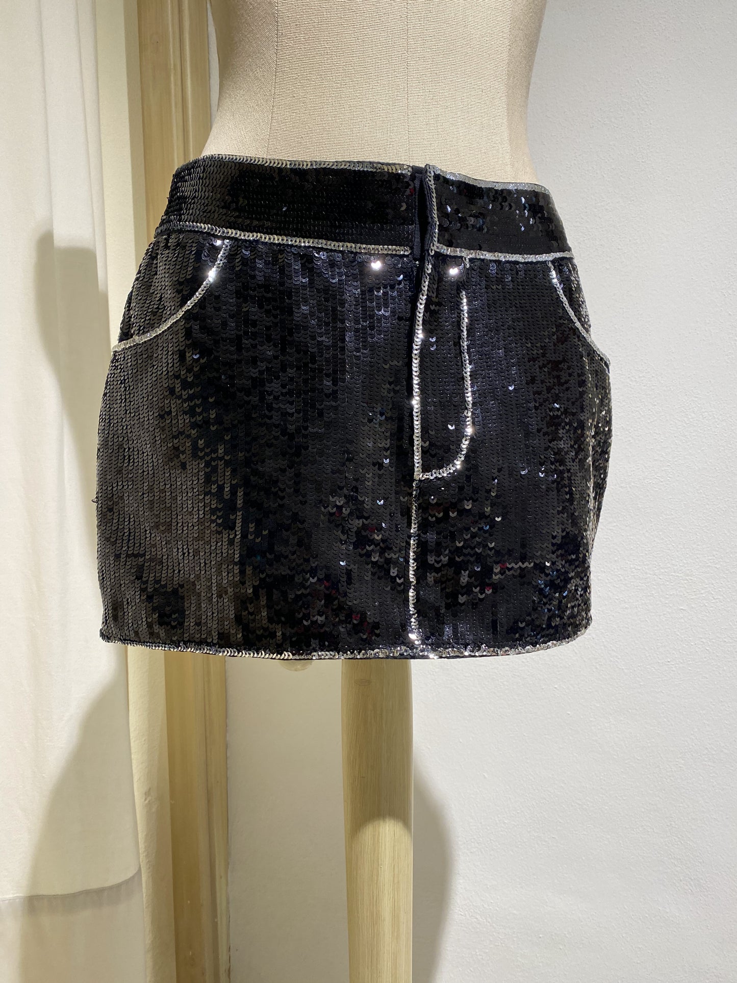 W MINI SKIRT FORTE FORTE PAILLETTES Black