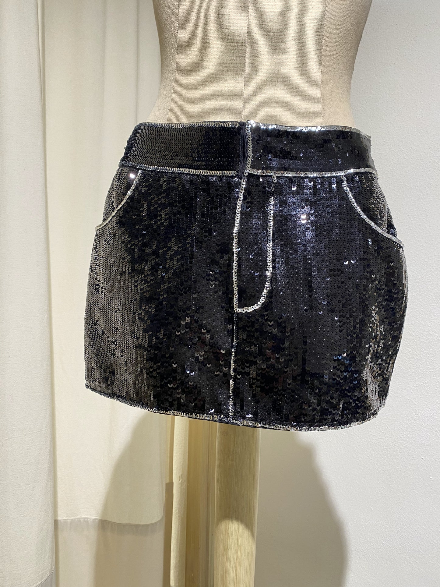 W MINI SKIRT FORTE FORTE PAILLETTES Black