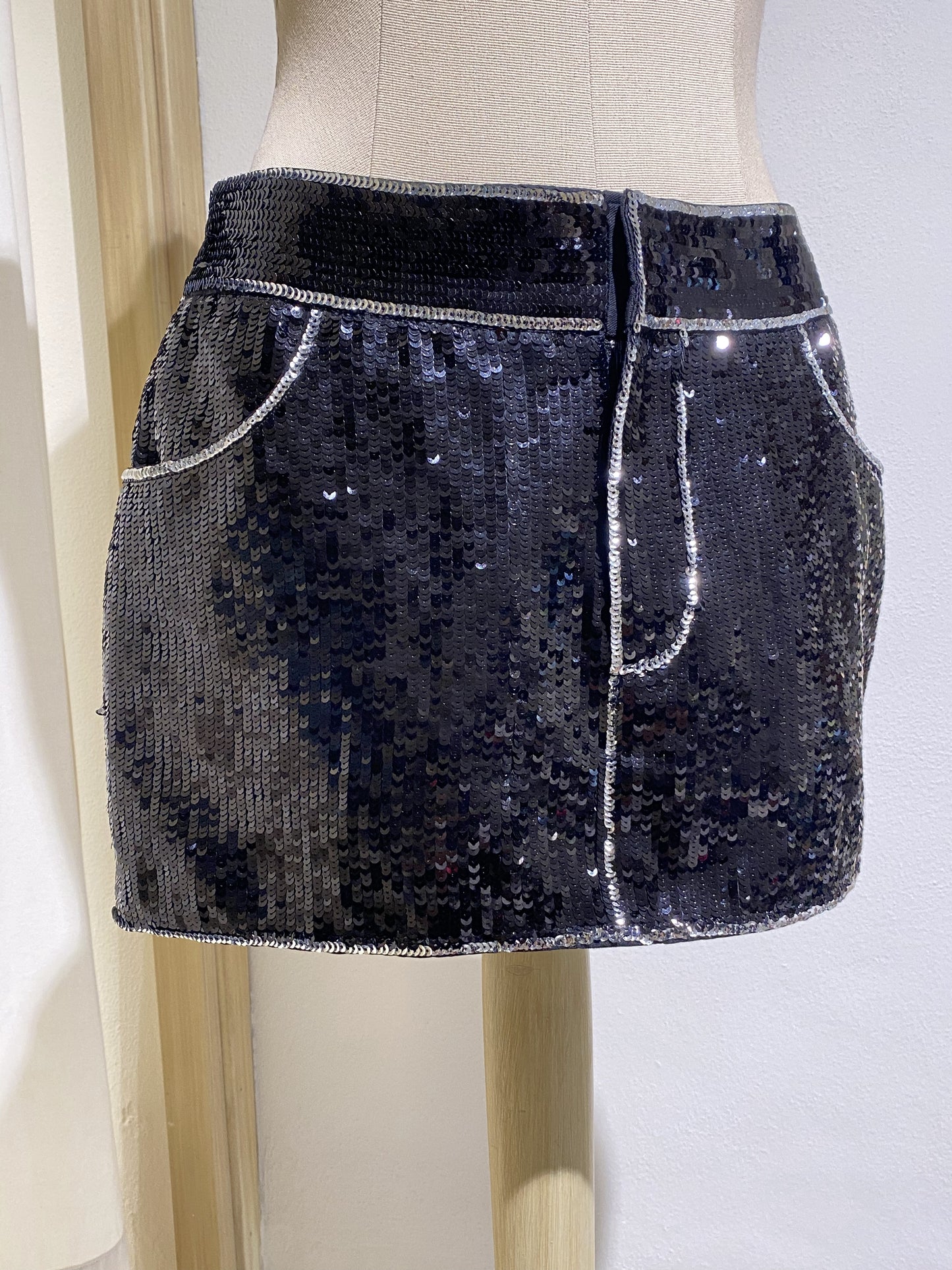W MINI SKIRT FORTE FORTE PAILLETTES Black