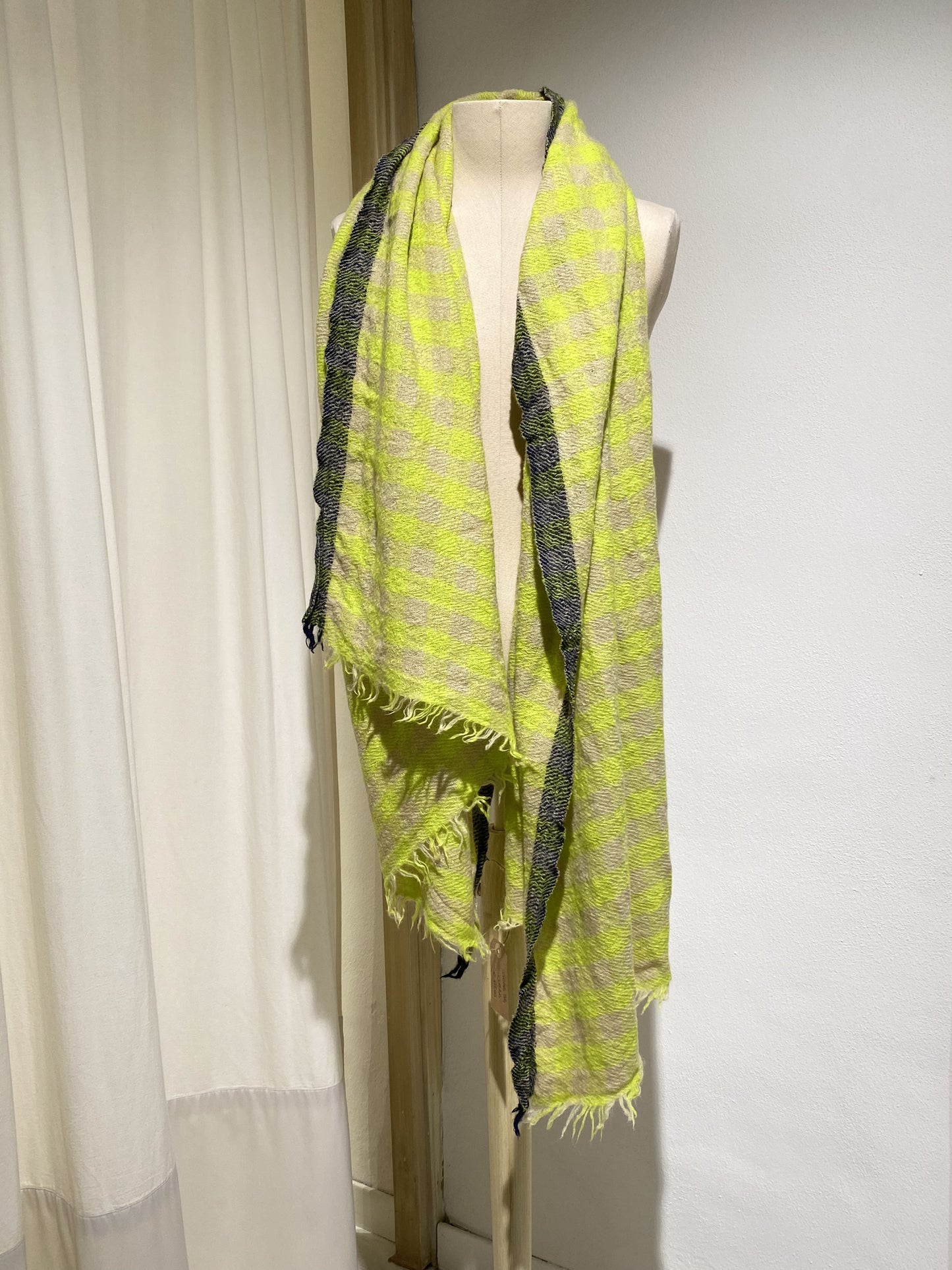 W SIDAR SCARF CHECK BELLEROSE YELLOW/BLACK