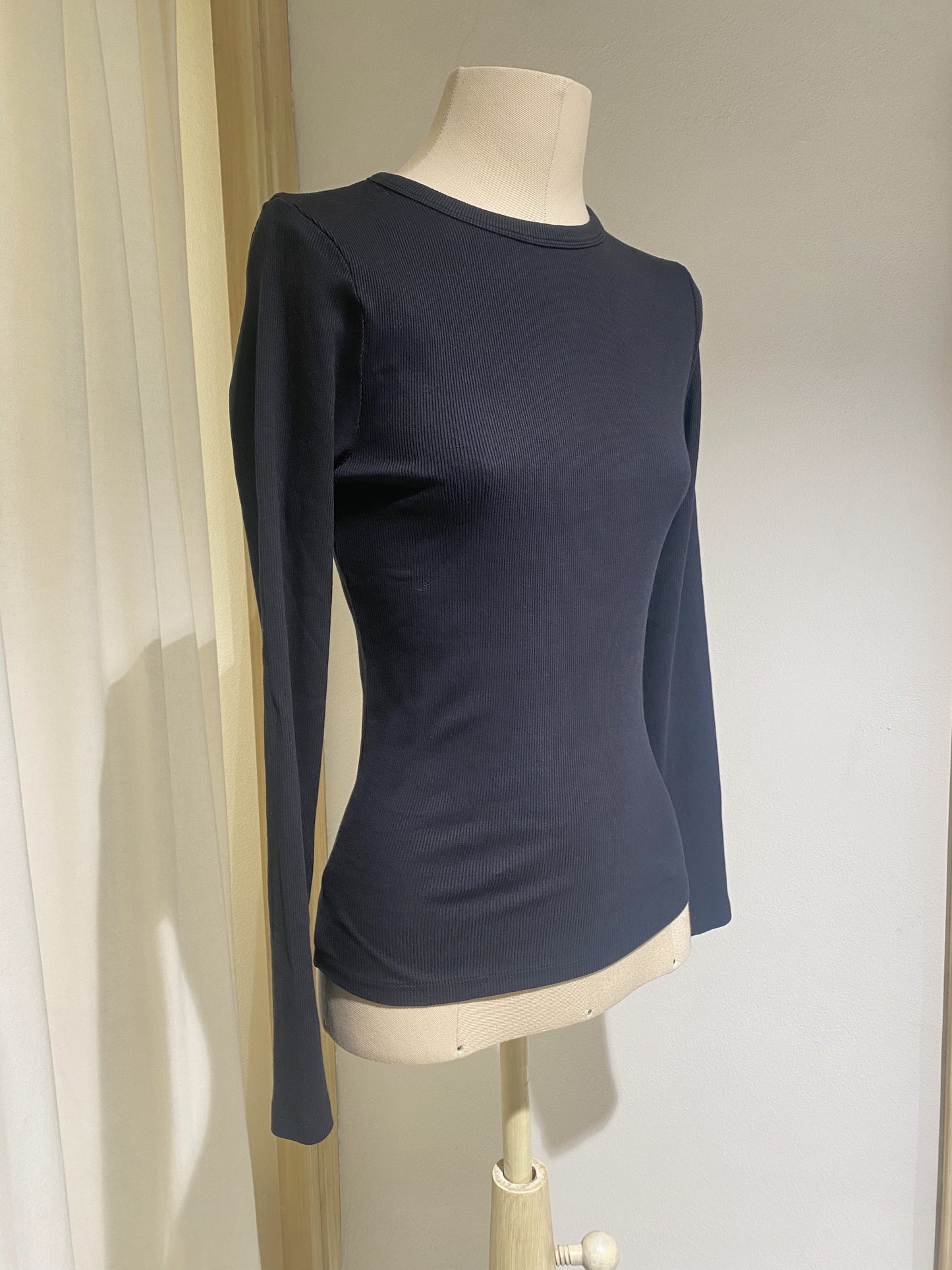 W Organic Rib LS T-Shirt COLORFUL STANDARD Black