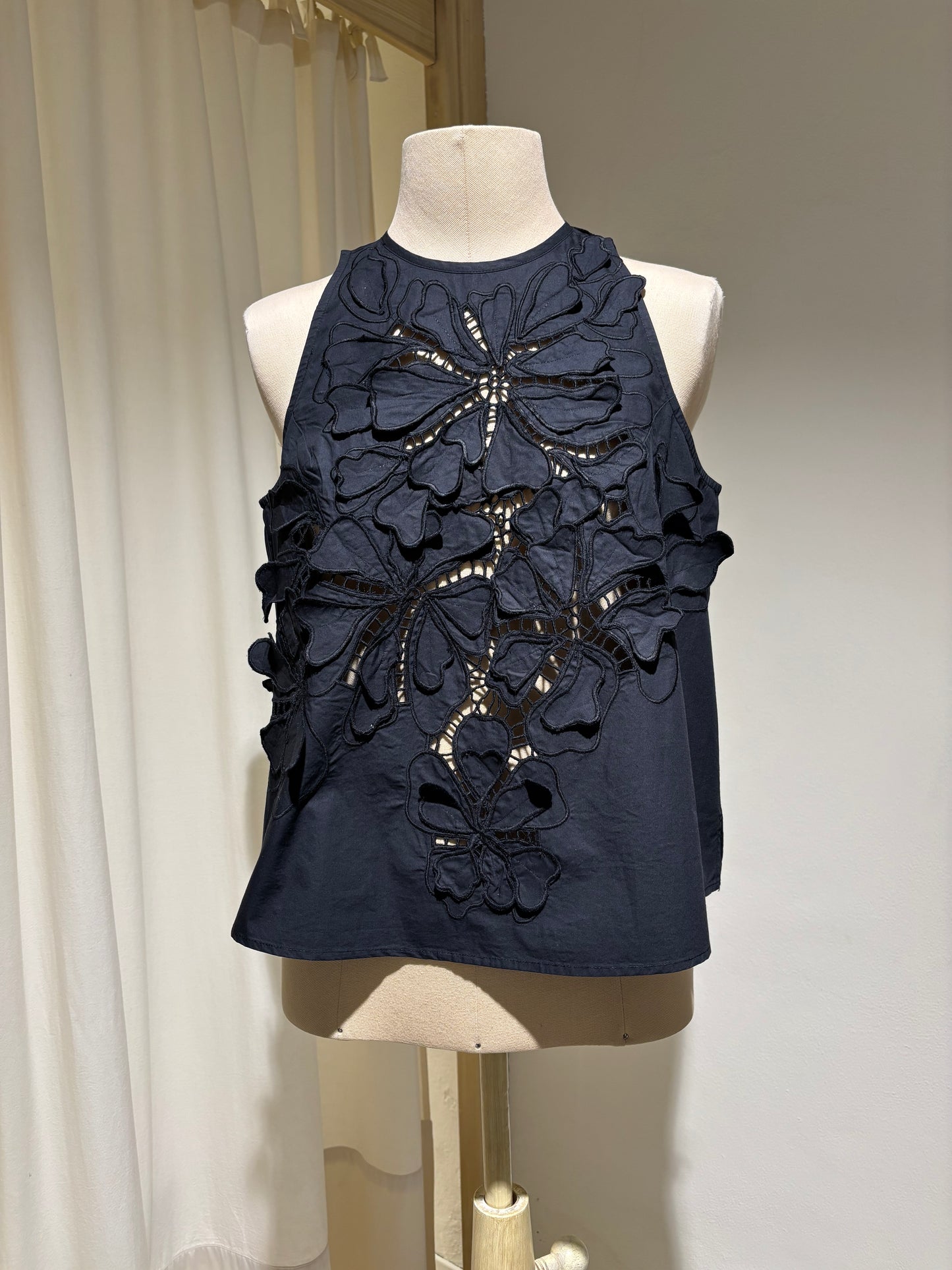 W embroidered top - FORTE FORTE - black