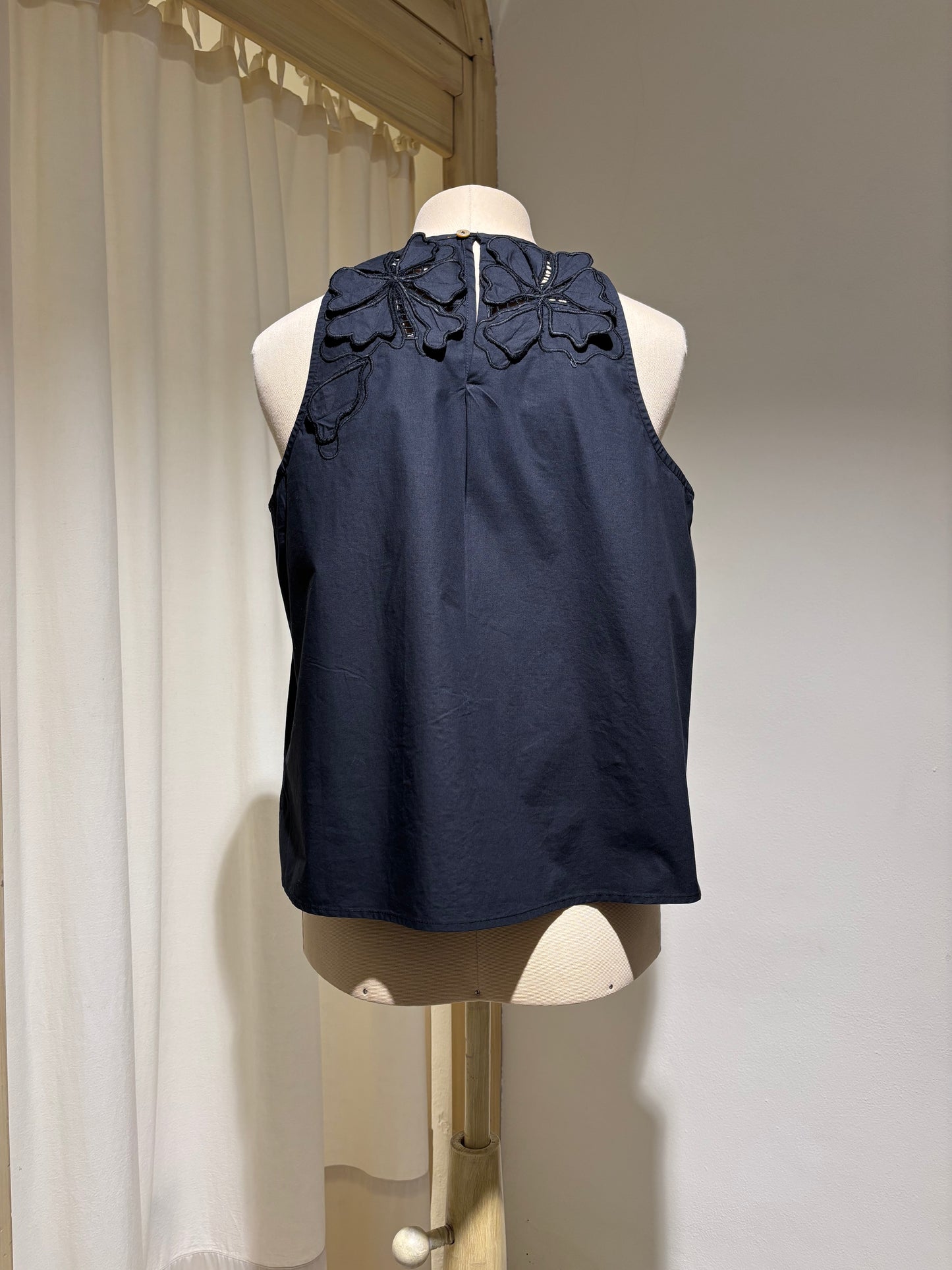 W embroidered top - FORTE FORTE - black