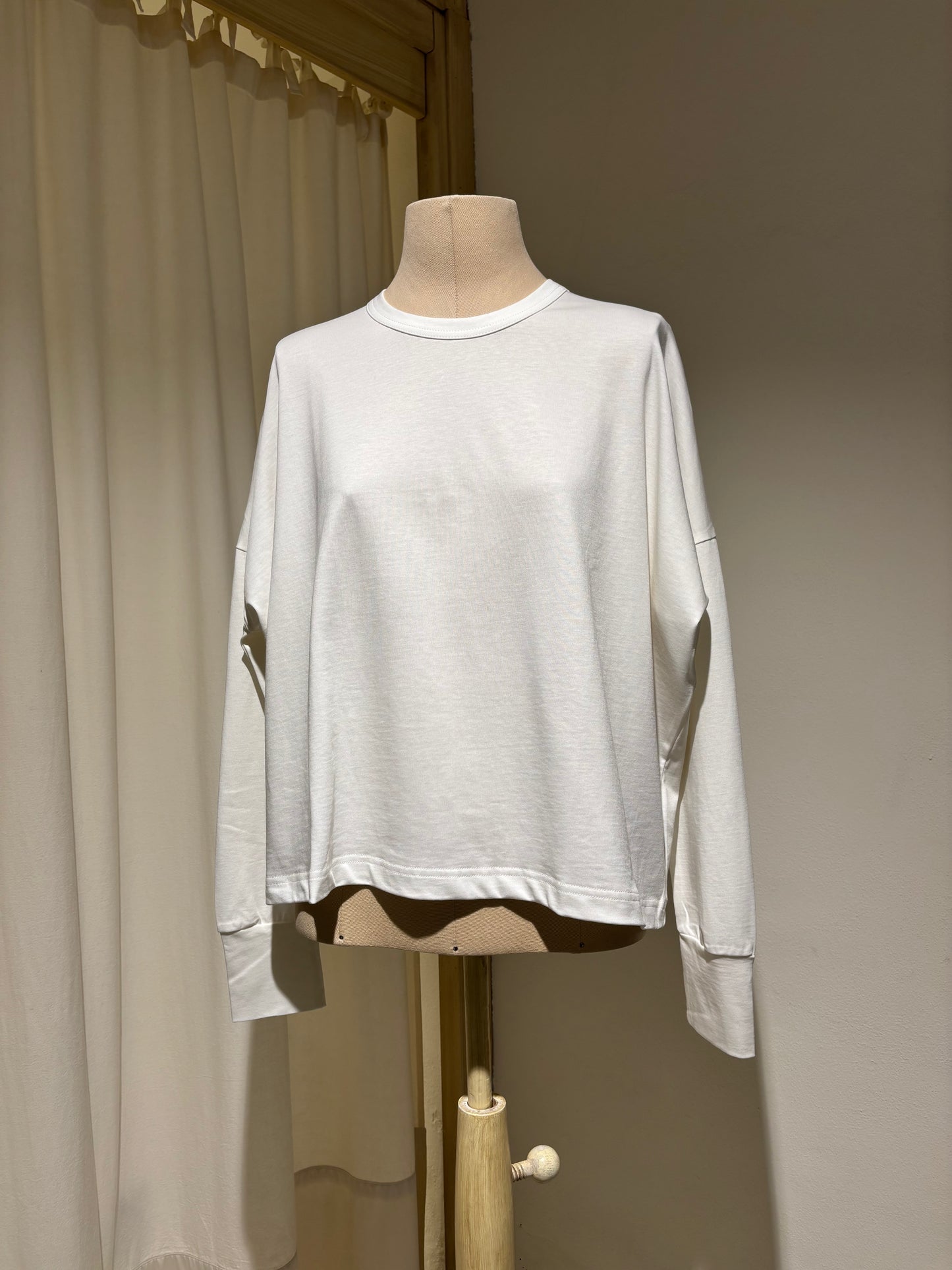 W Loop Long Sleeve T-Shirt - STUDIO NICHOLSON - Optic White