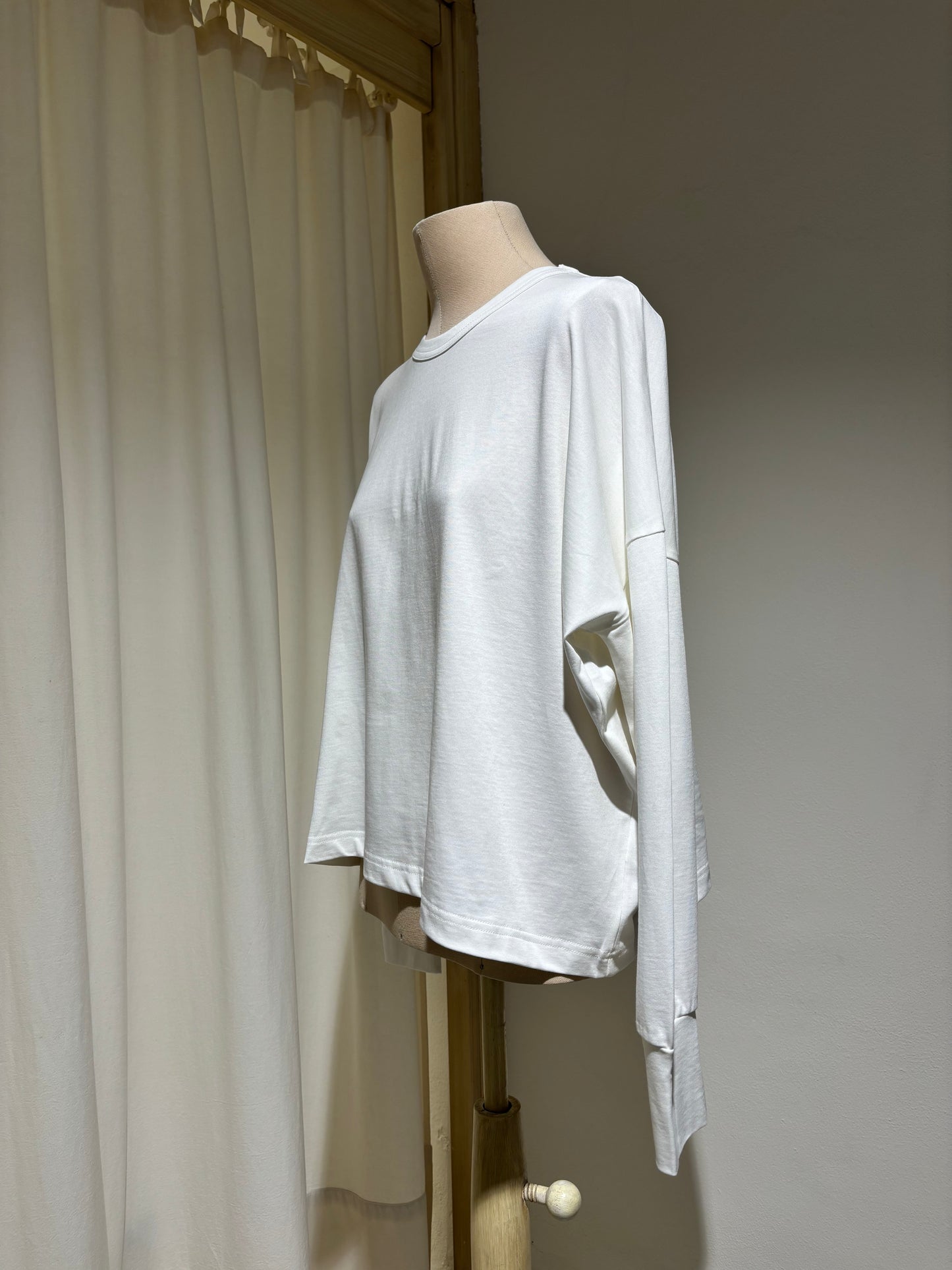 W Loop Long Sleeve T-Shirt - STUDIO NICHOLSON - Optic White