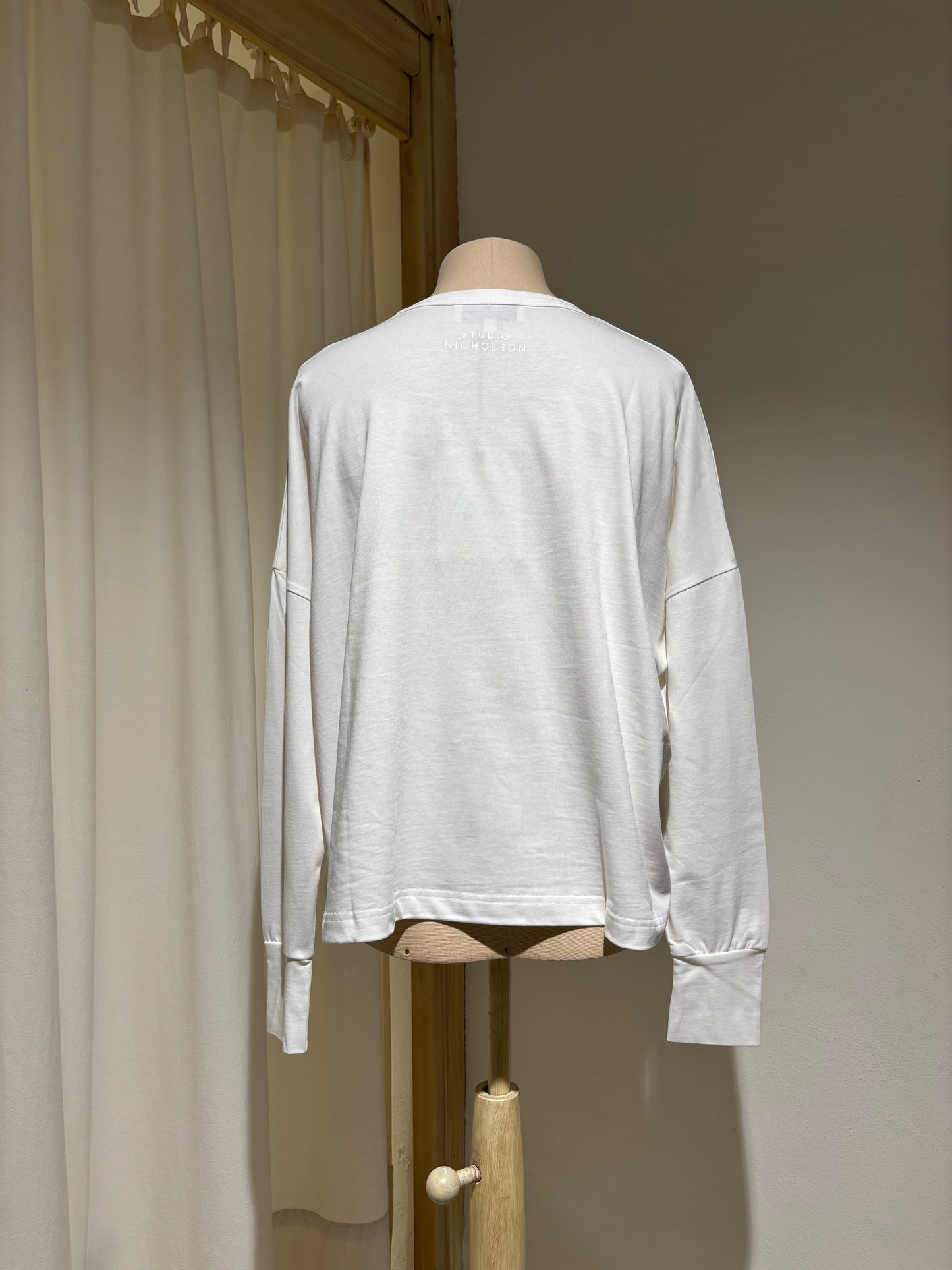 W Loop Long Sleeve T-Shirt - STUDIO NICHOLSON - Optic White
