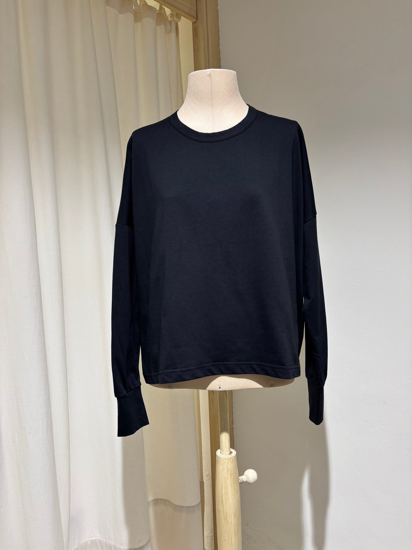 W Loop Long Sleeve T-Shirt - STUDIO NICHOLSON - Black