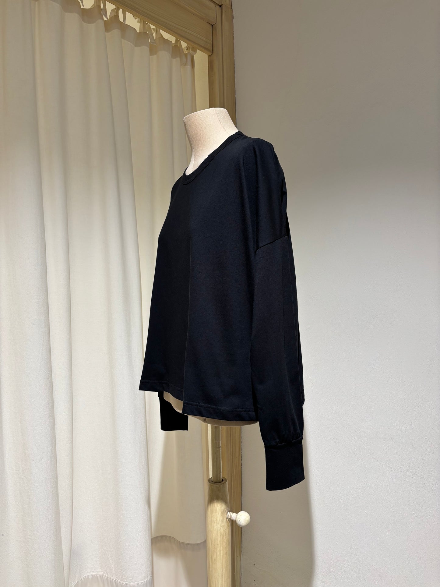 W Loop Long Sleeve T-Shirt - STUDIO NICHOLSON - Black