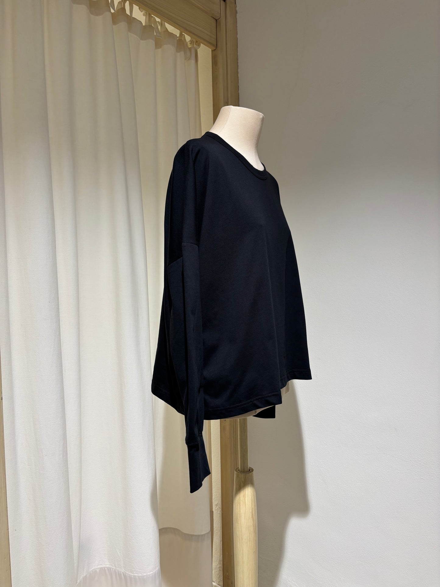 W Loop Long Sleeve T-Shirt - STUDIO NICHOLSON - Black